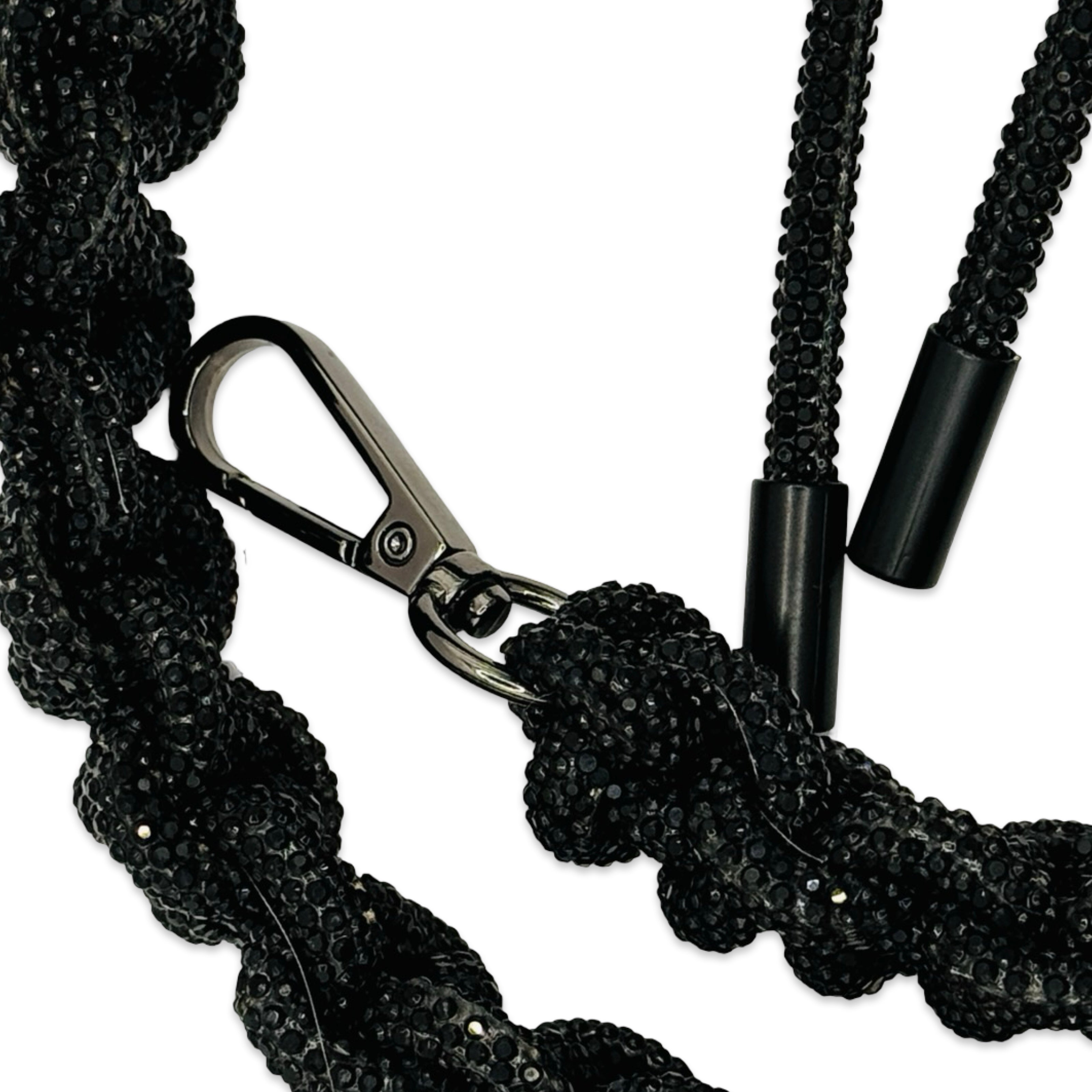 Jet Black Rhinestone Bag Strap
