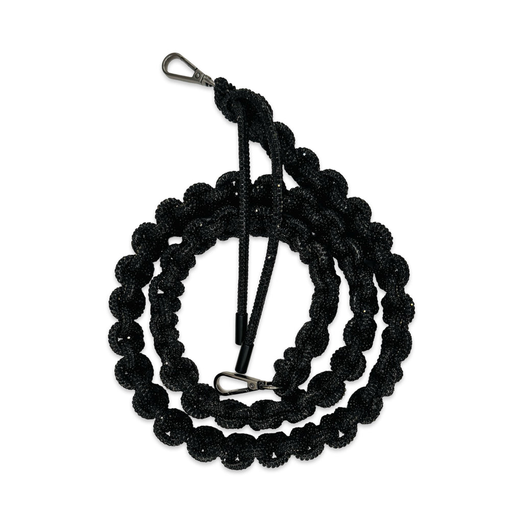 Jet Black Rhinestone Bag Strap