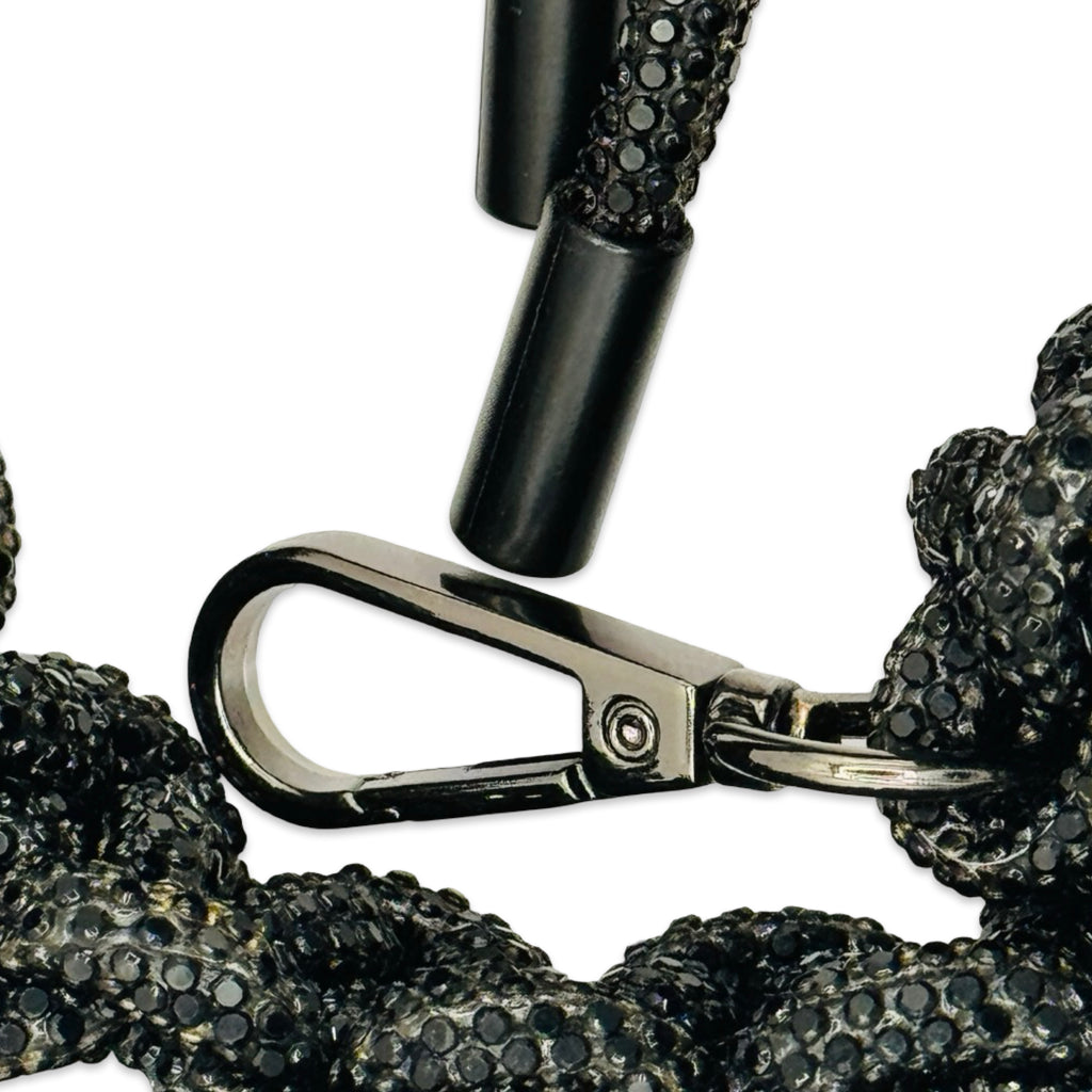 Jet Black Rhinestone Bag Strap