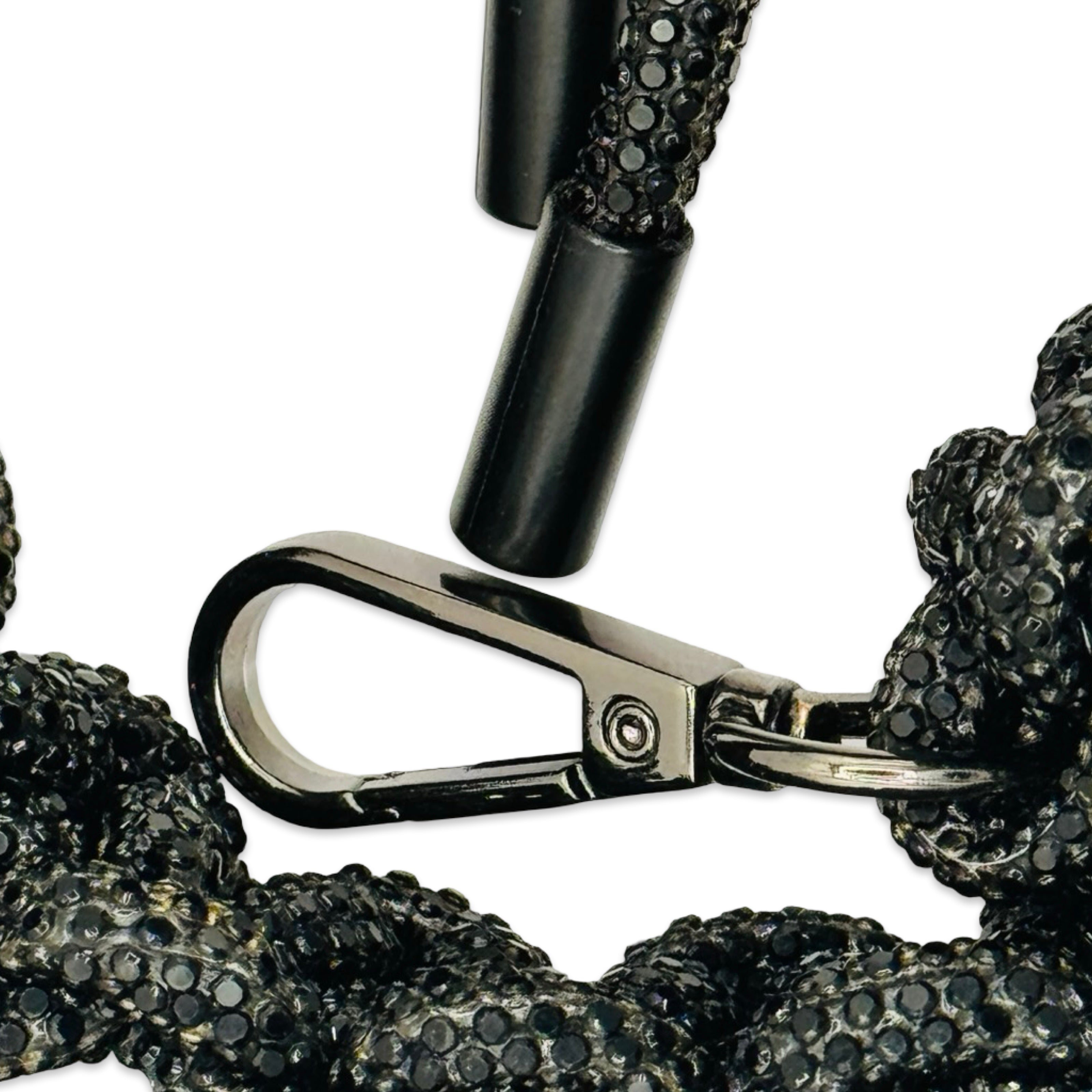 Jet Black Rhinestone Bag Strap