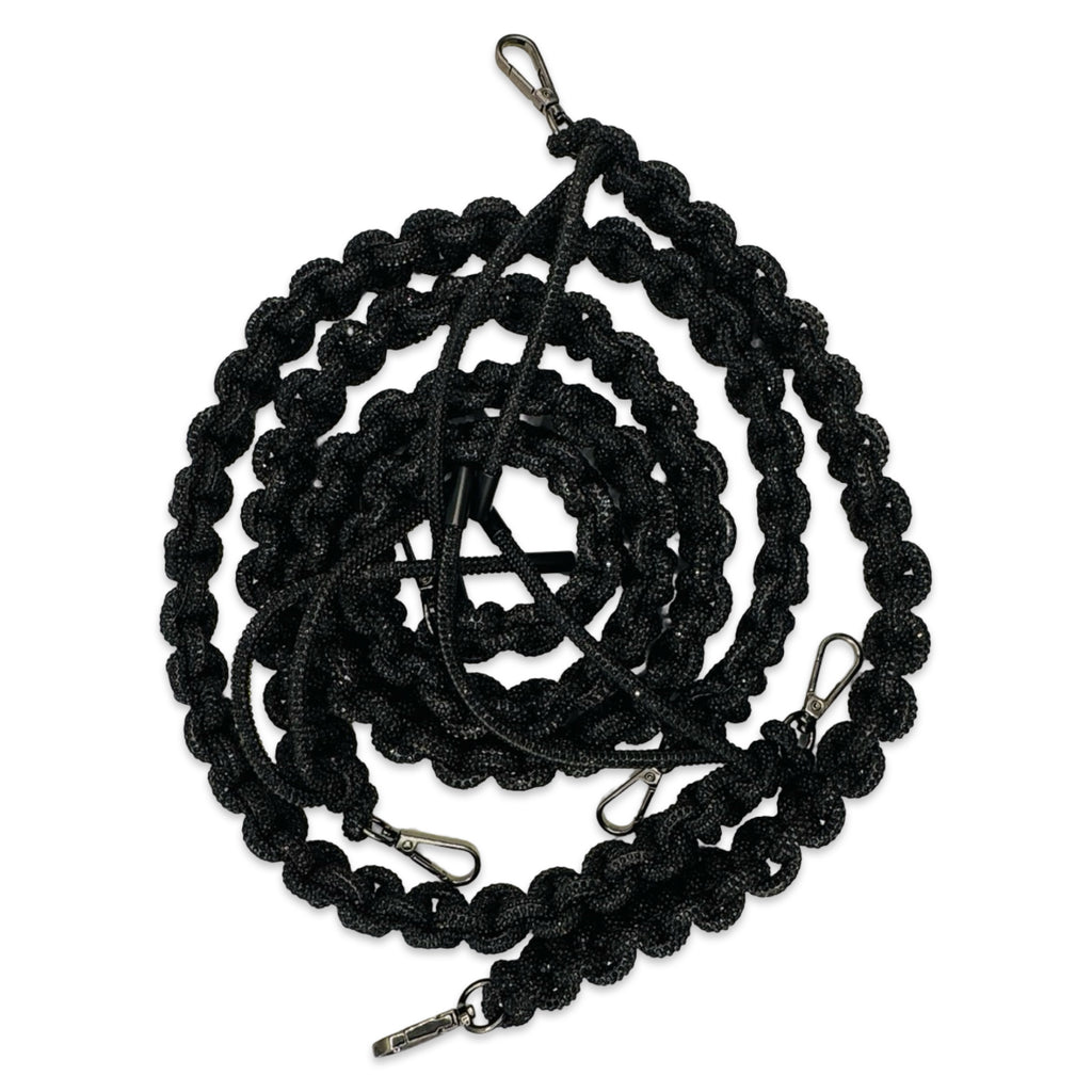 Jet Black Rhinestone Bag Strap