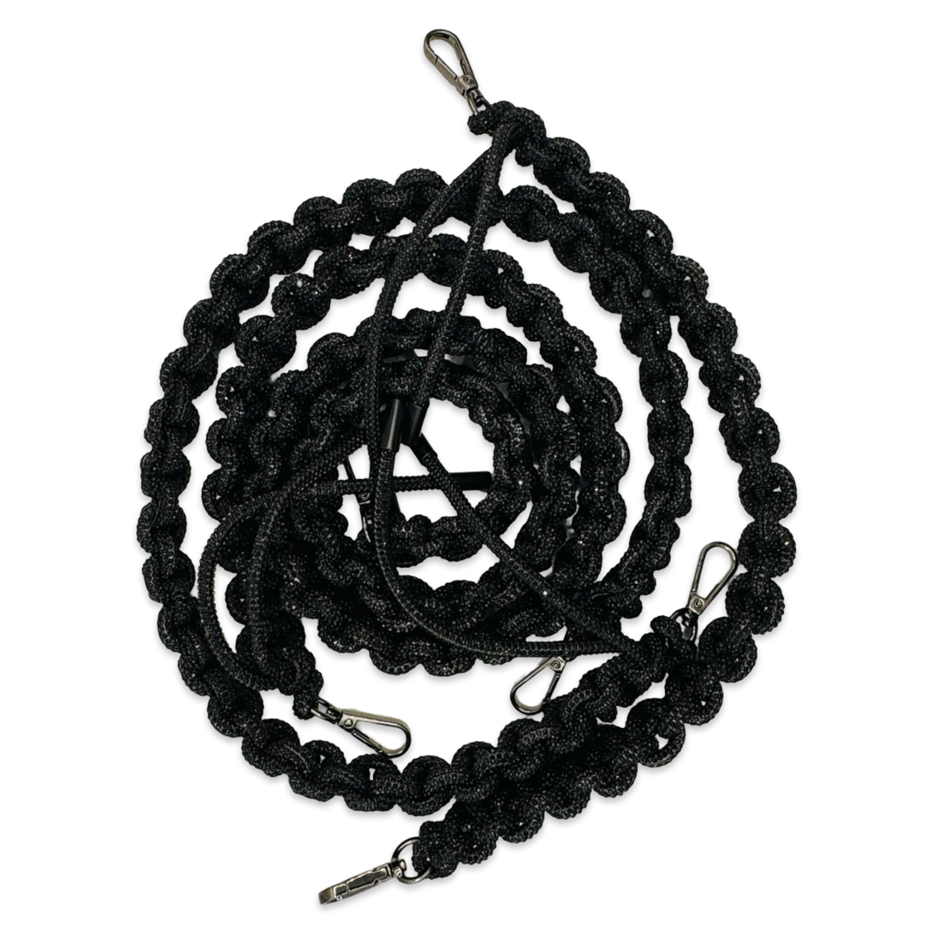 Jet Black Rhinestone Bag Strap