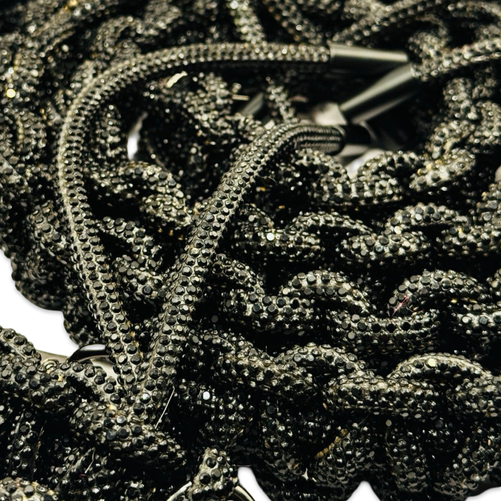Jet Black Rhinestone Bag Strap