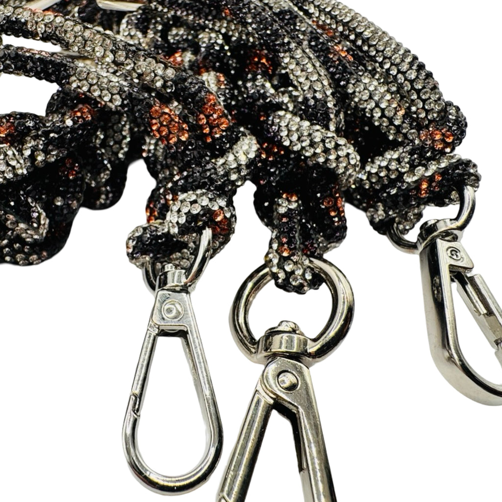 Animal Print Rhinestone Bag Strap