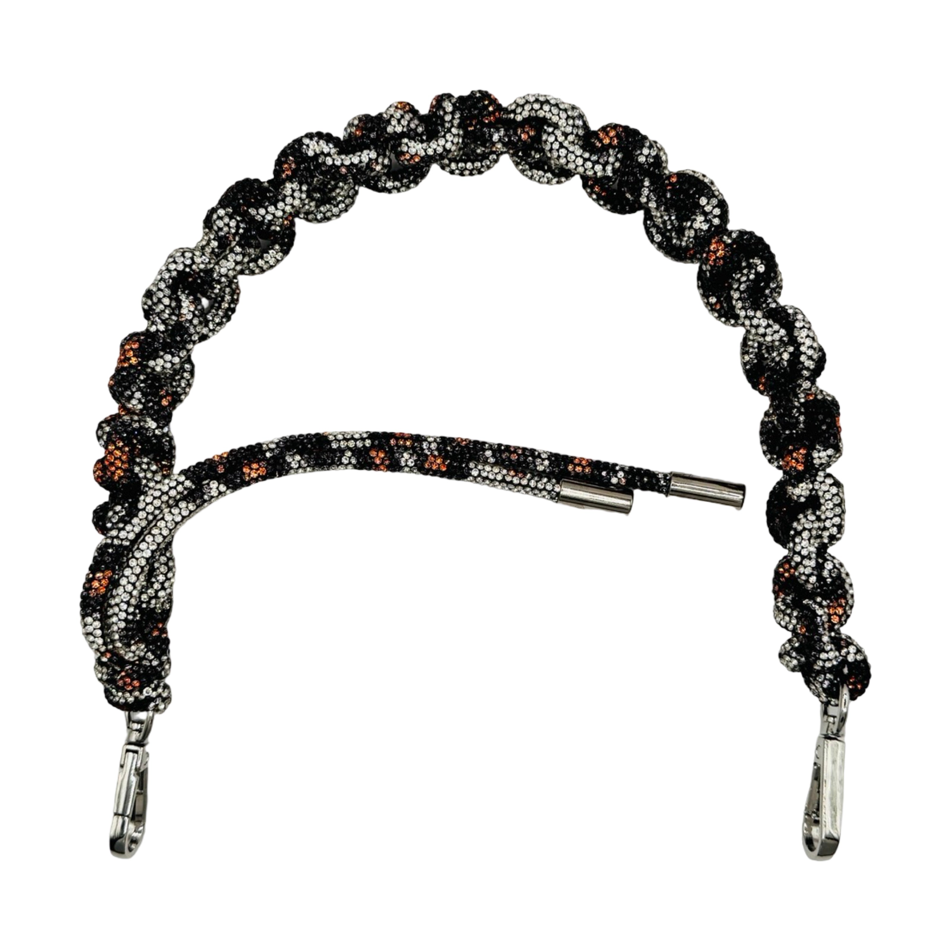Animal Print Rhinestone Bag Strap