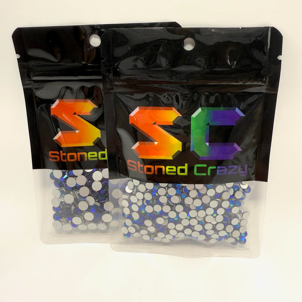 Jet Black AB Non-Hotfix Glass Rhinestones