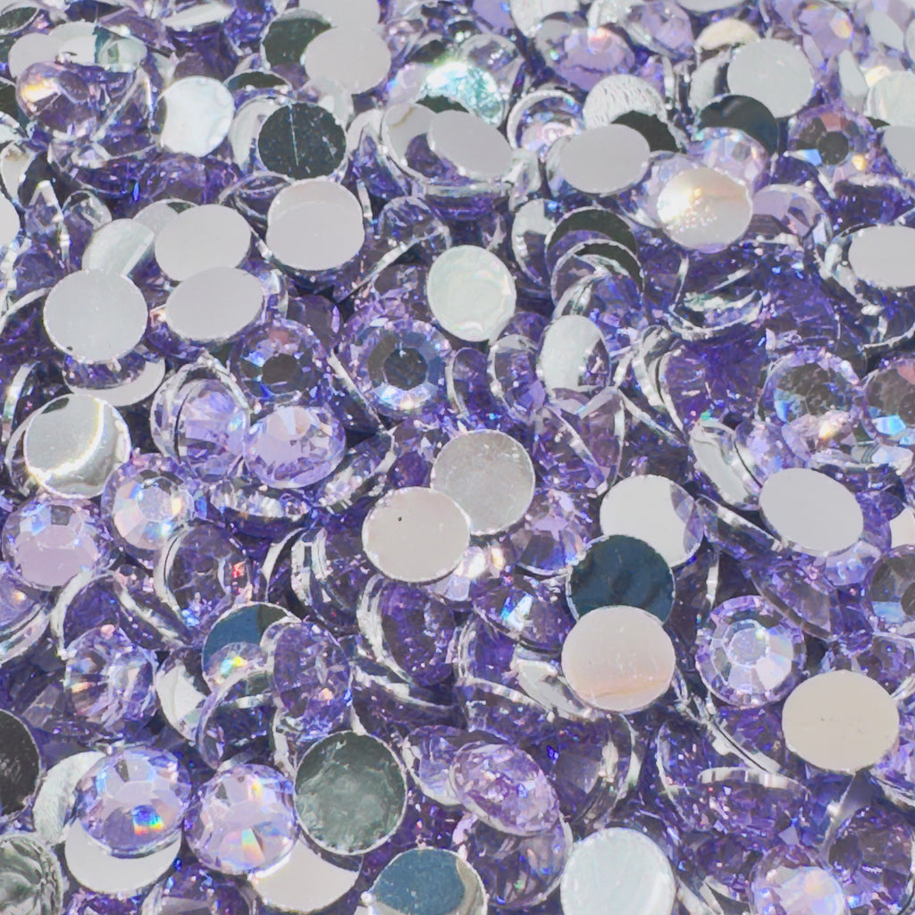 Light Amethyst Resin Silver Back Rhinestones