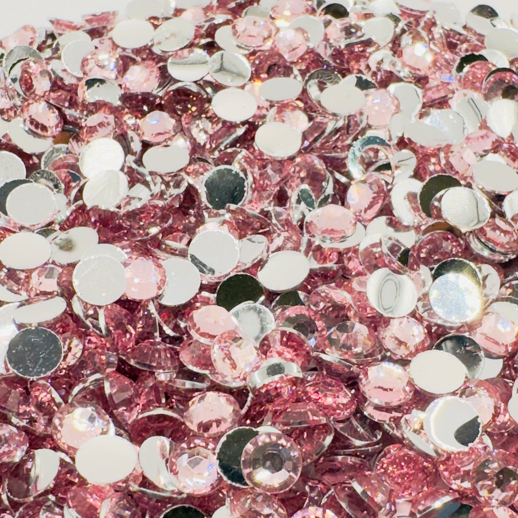 Light Pink Resin Silver Back Rhinestones
