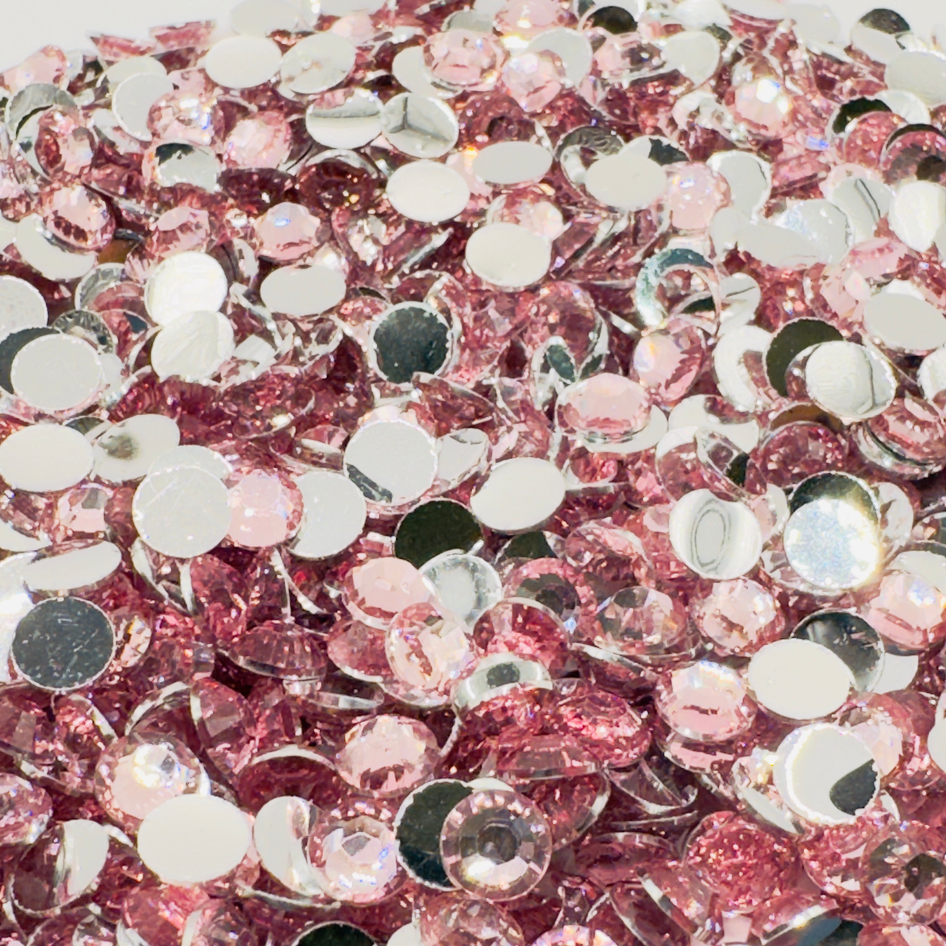 Light Pink Resin Silver Back Rhinestones