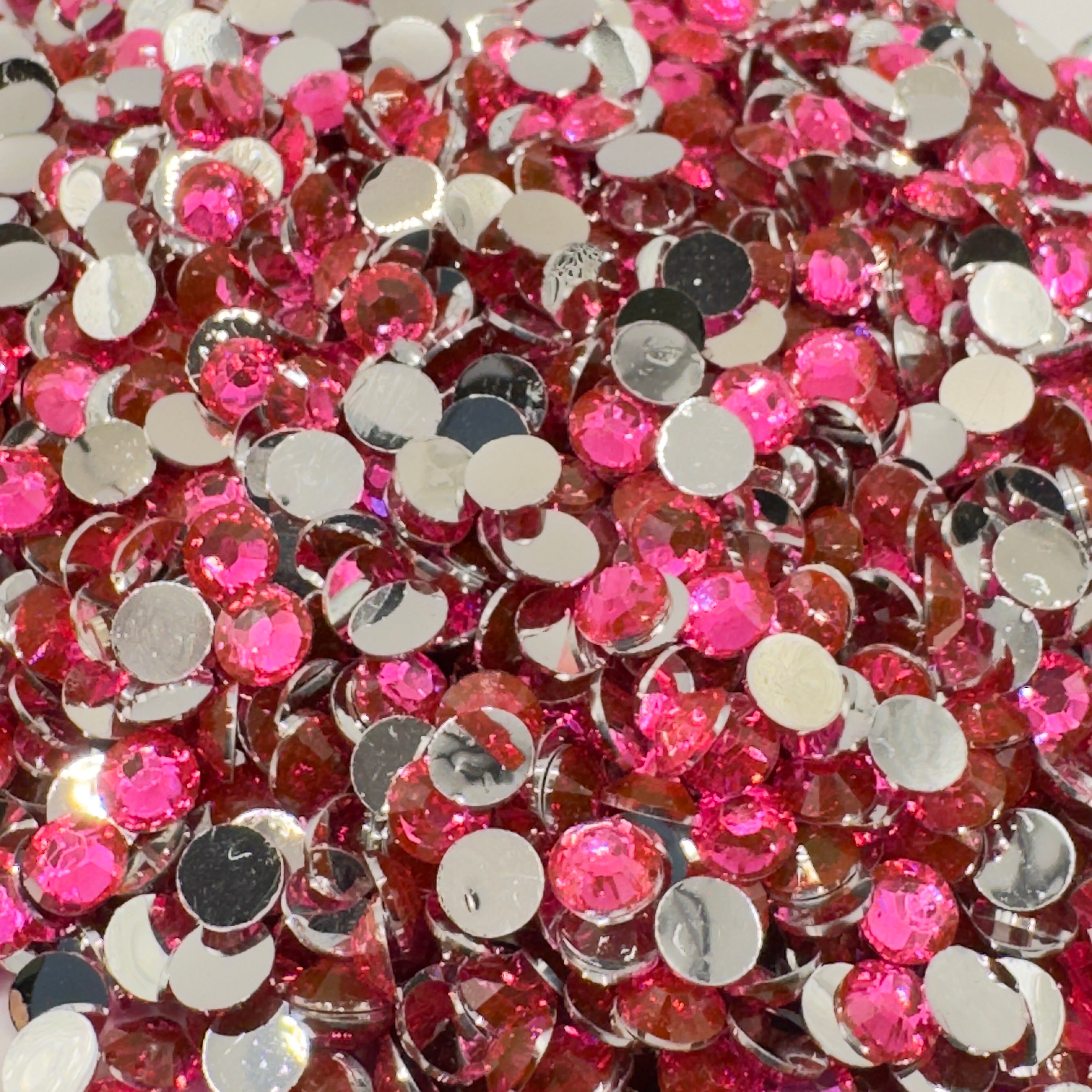Light Rose Resin Silver Back Rhinestones