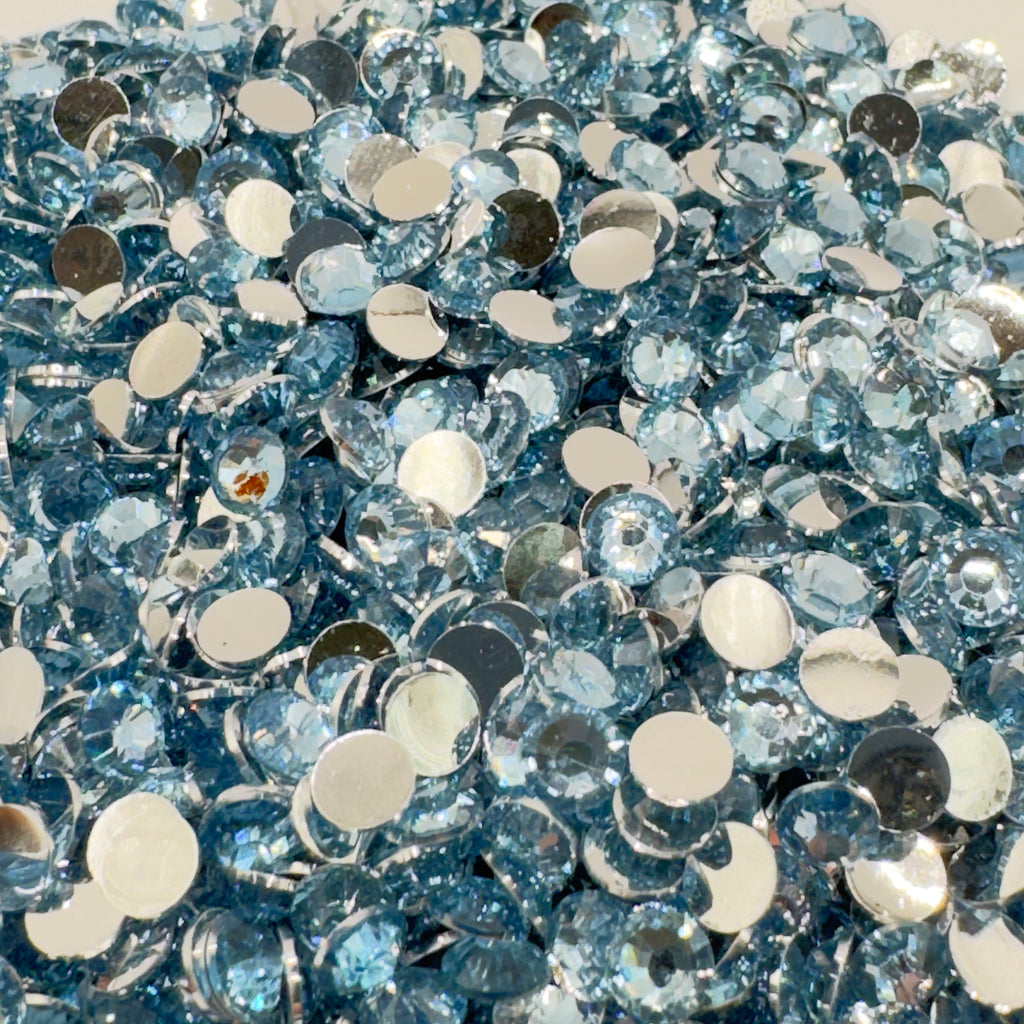 Light Sapphire Resin Silver Back Rhinestones