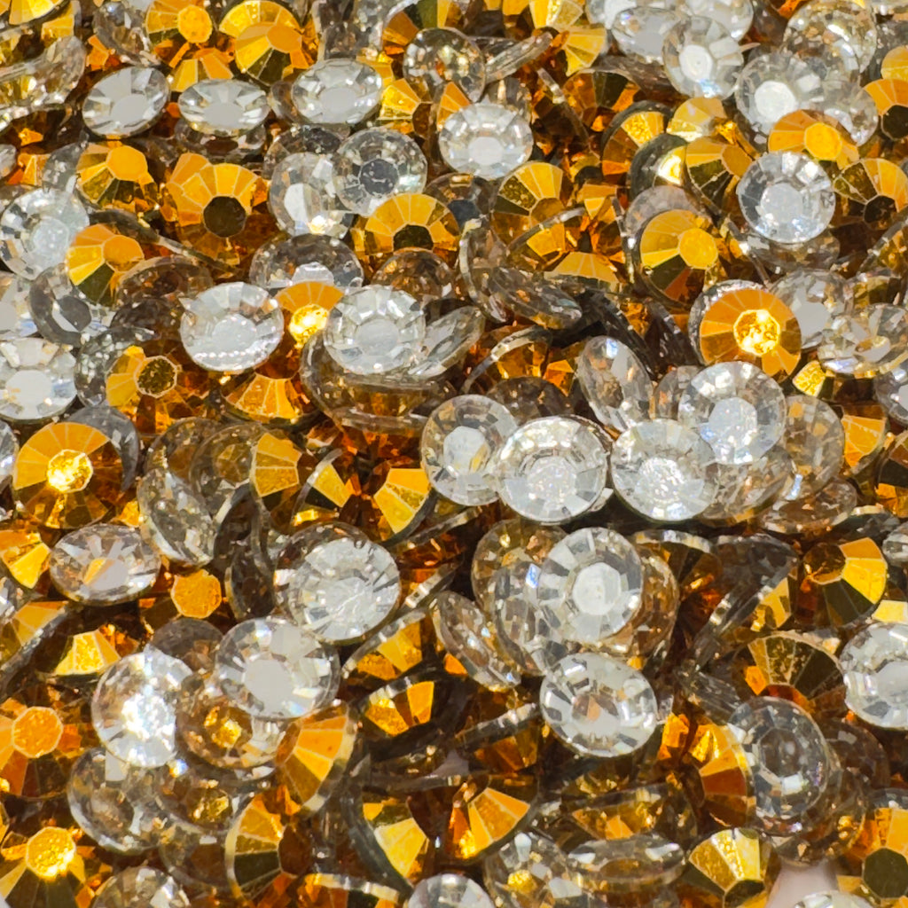 Mine Gold Resin Silver Back Rhinestones