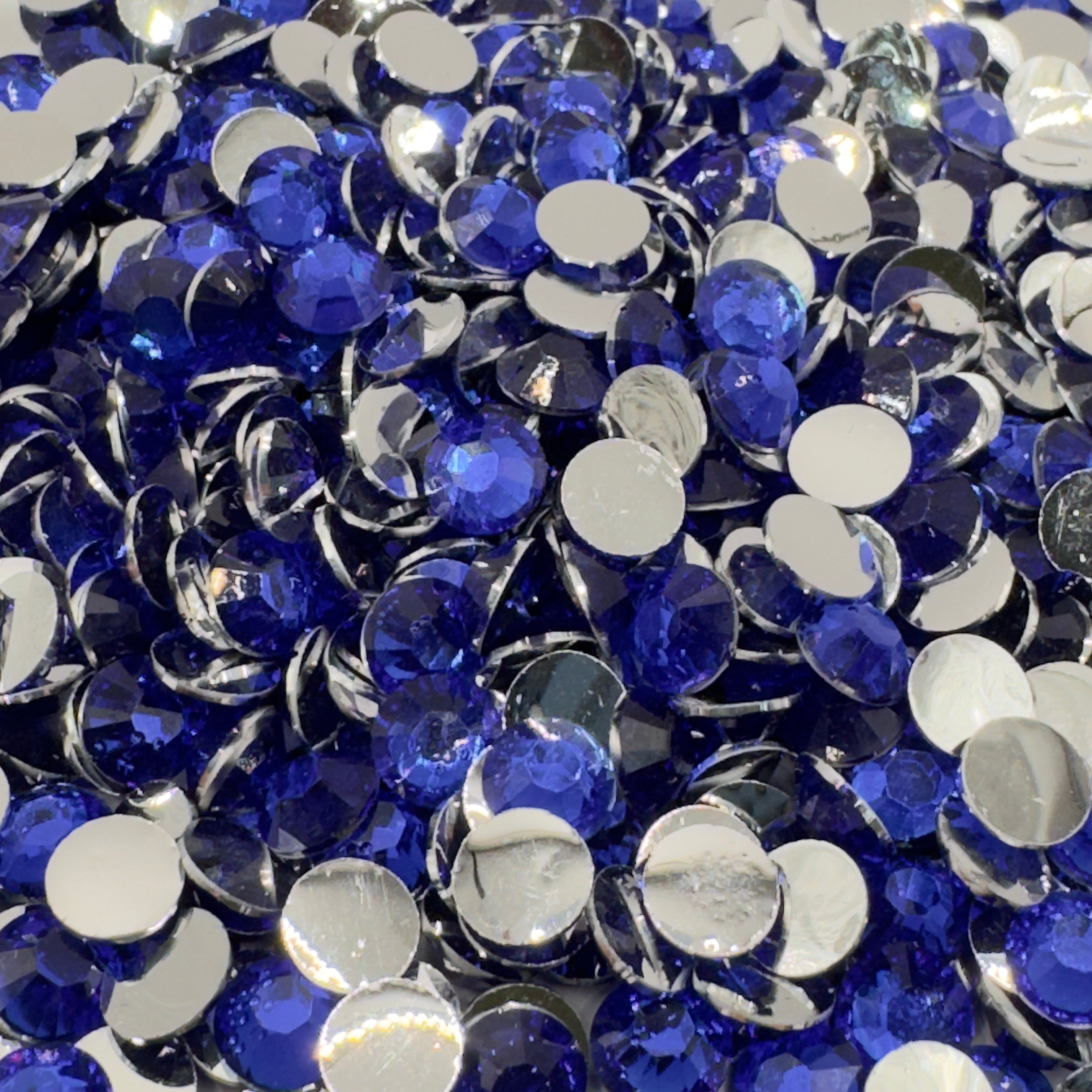 Sapphire Resin Silver Back Rhinestones