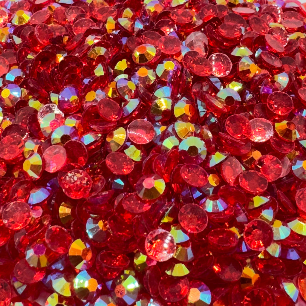 Light Siam AB Transparent Resin Rhinestones