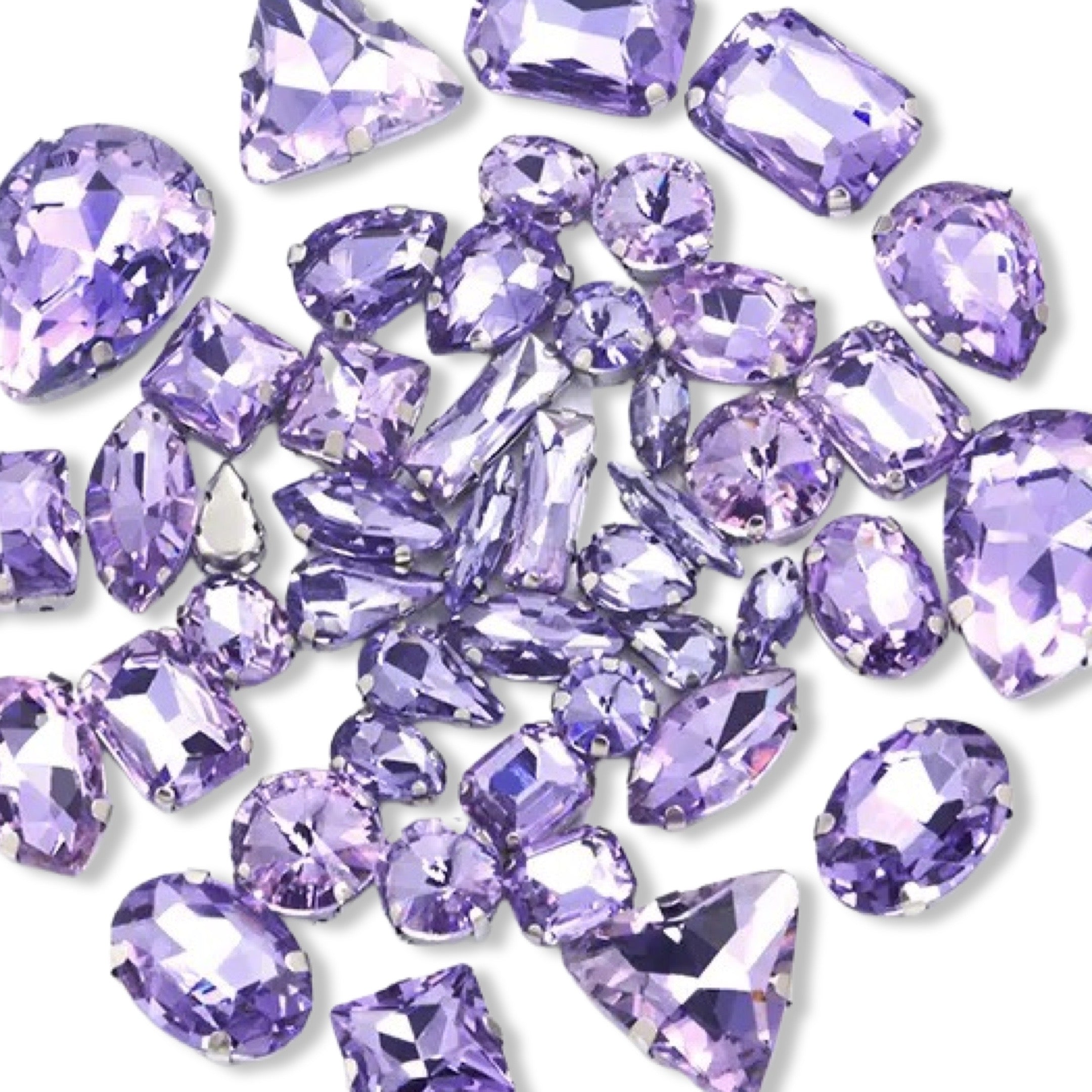 Light Amethyst Clawback Mixed Shapes Pack