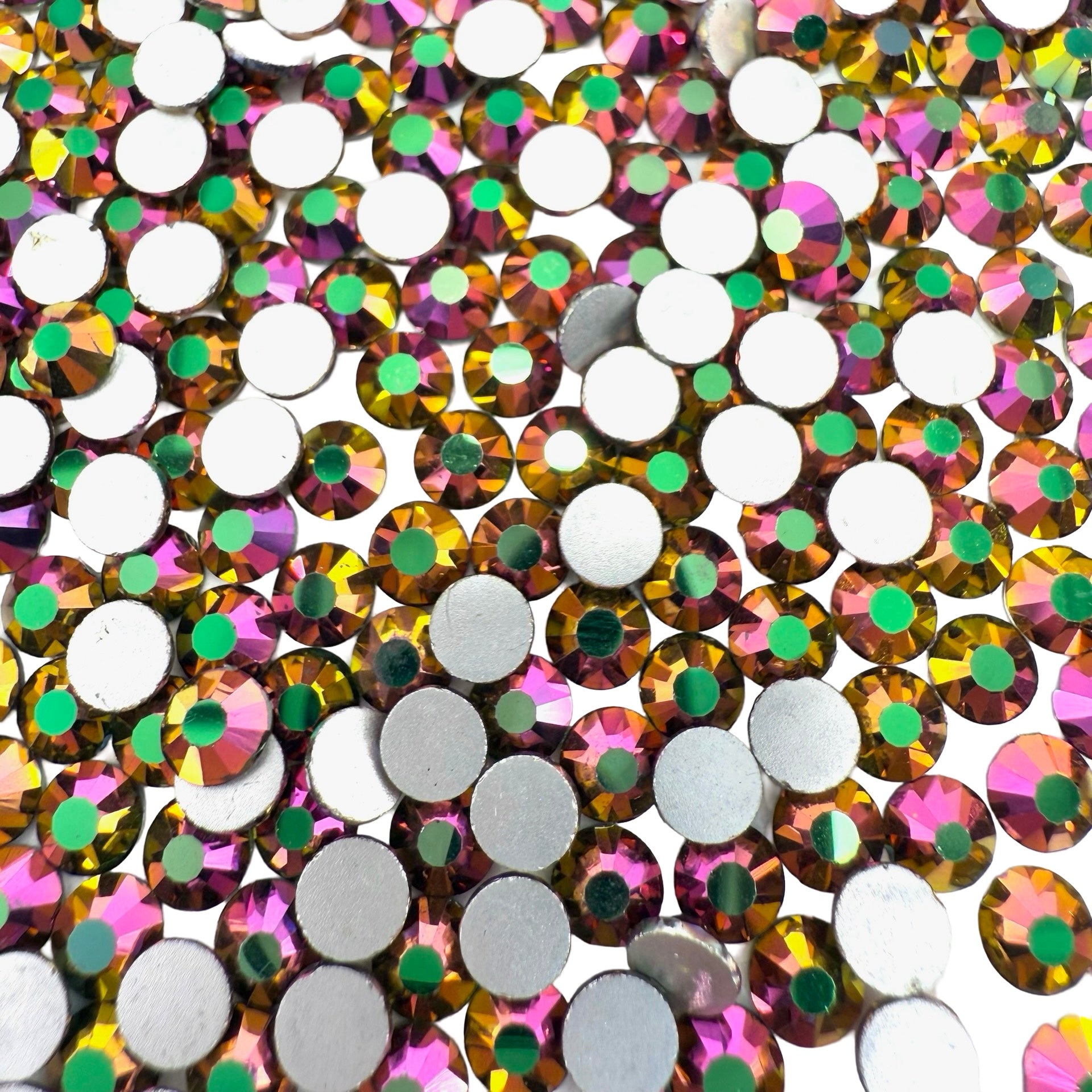 Rose Gold AB Non-Hotfix Glass Rhinestones