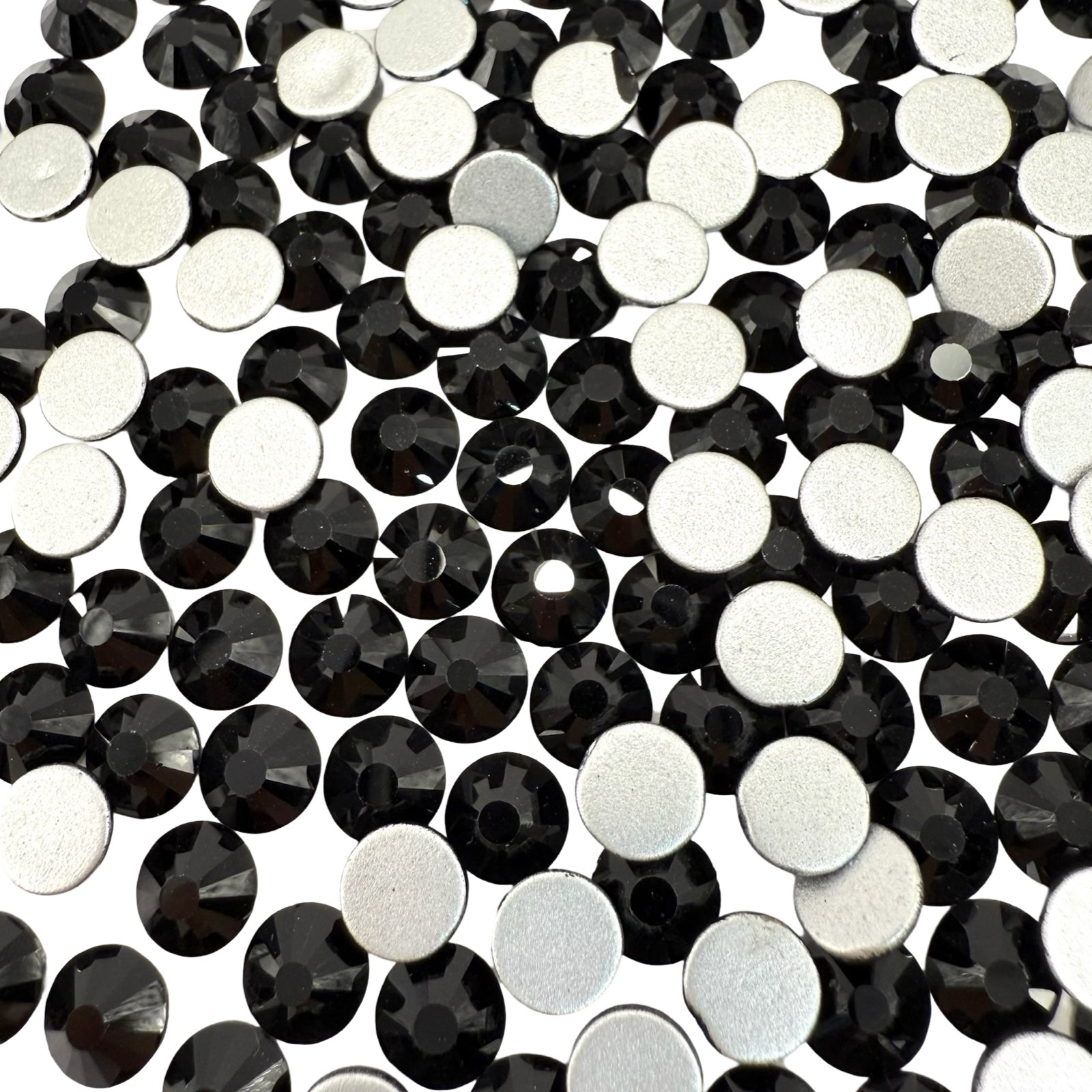 Jet Black Non-Hotfix Glass Rhinestones