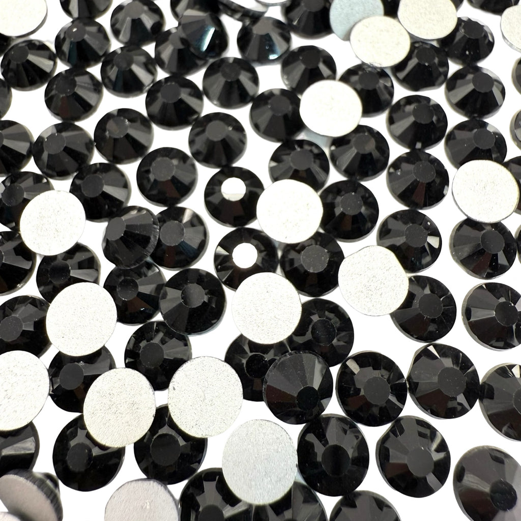 Jet Black Non-Hotfix Glass Rhinestones