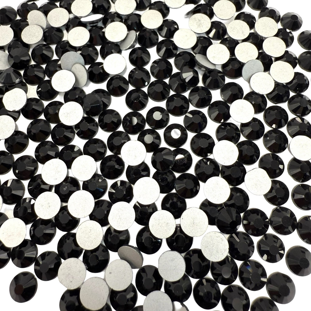 Jet Black Non-Hotfix Glass Rhinestones