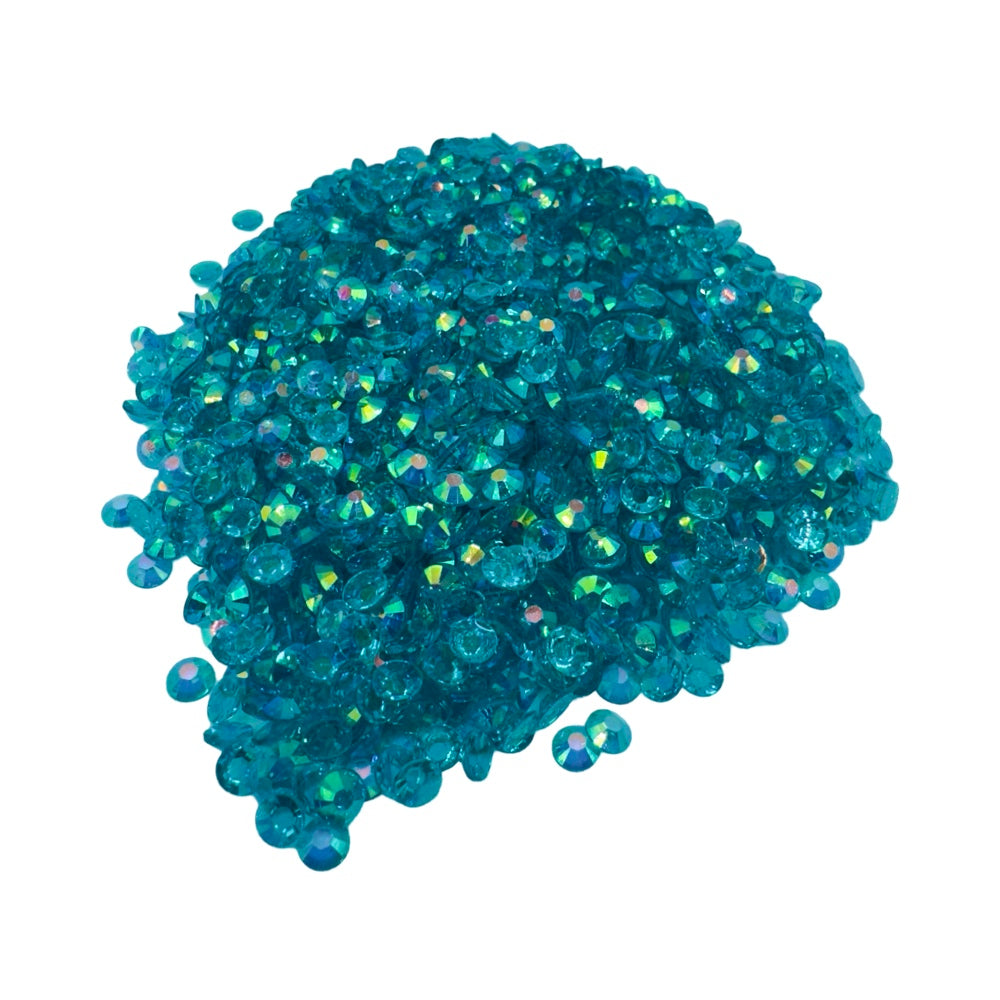 Capri Blue AB Transparent Resin Rhinestones
