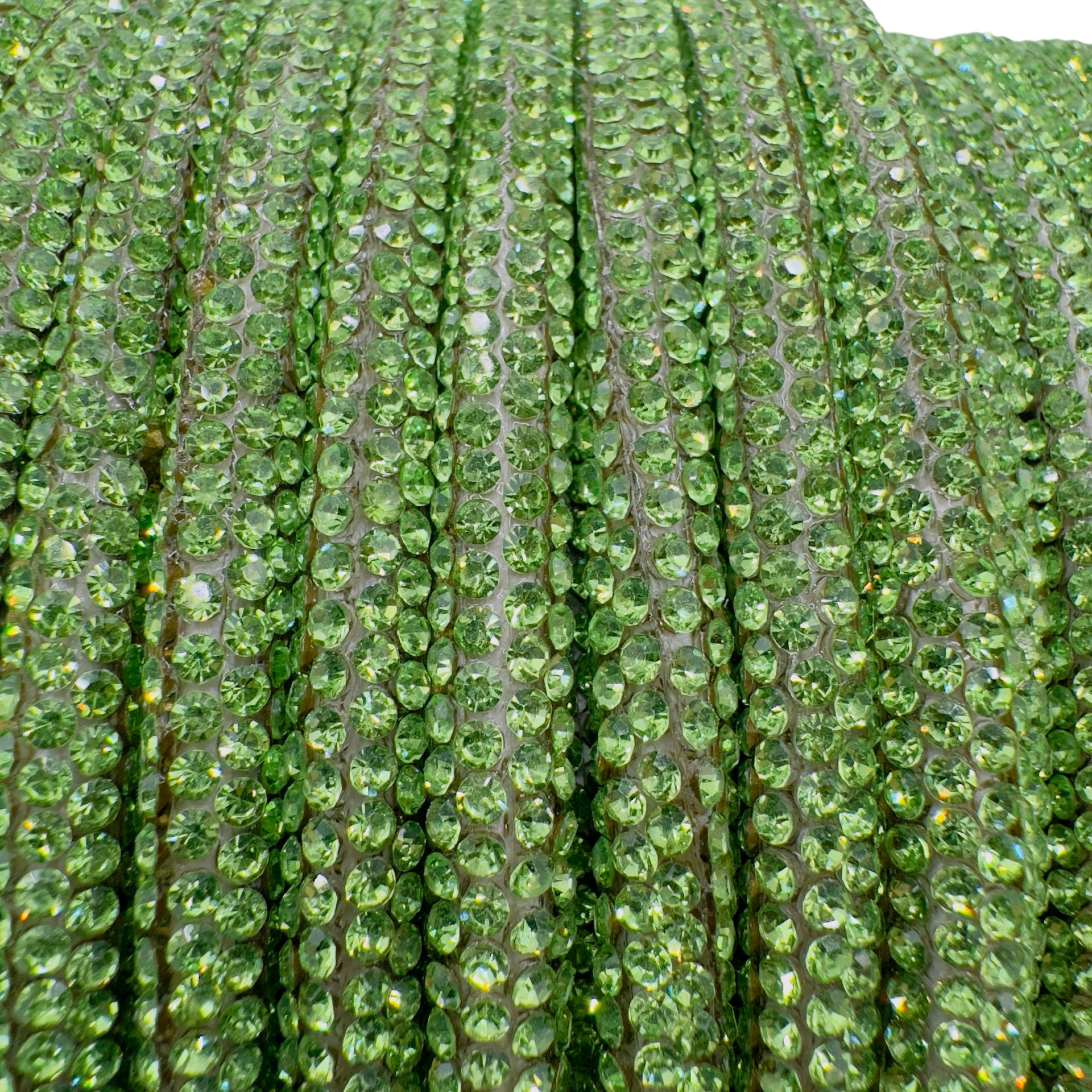 Light Peridot Corded Rhinestone Rope