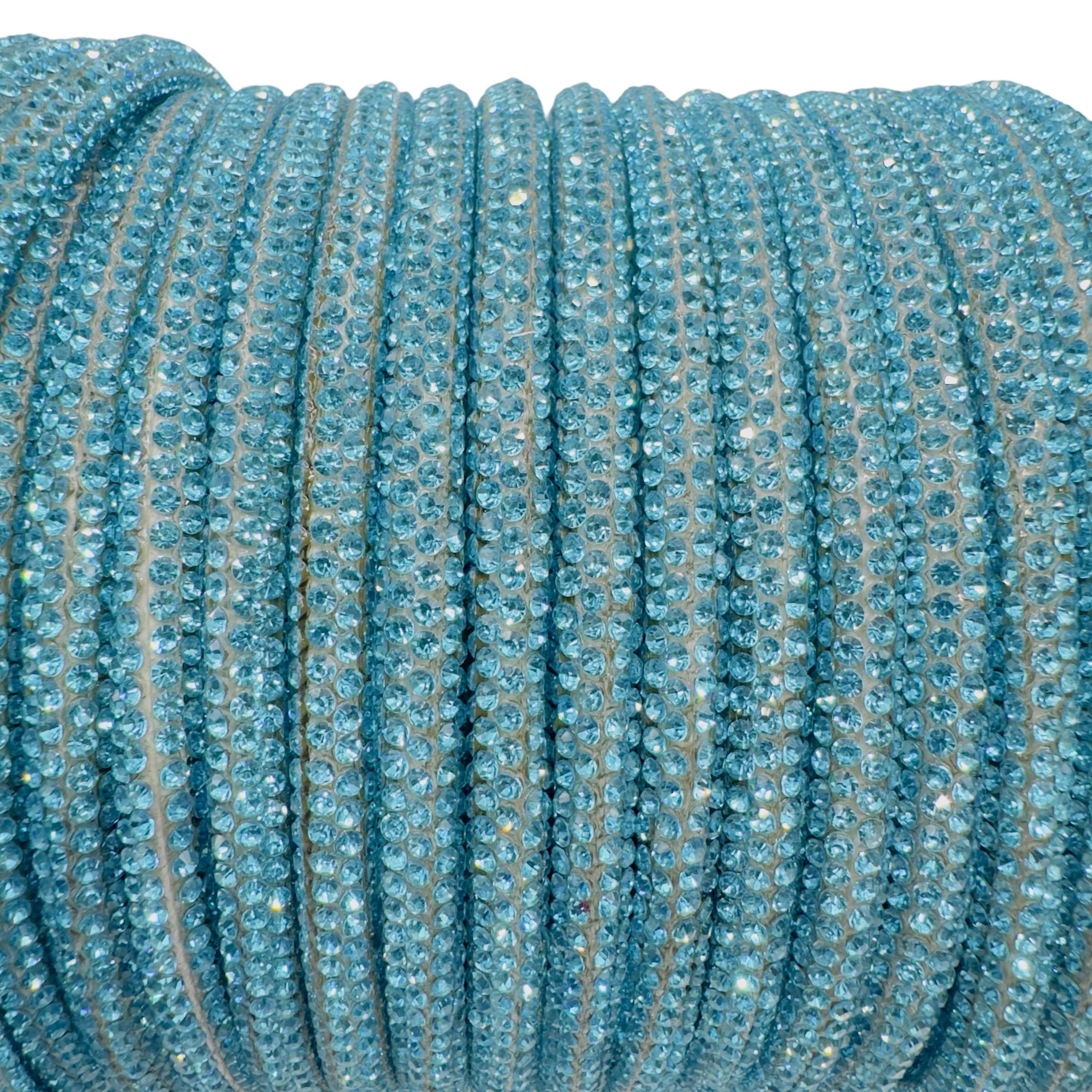Aquamarine Corded Rhinestone Rope