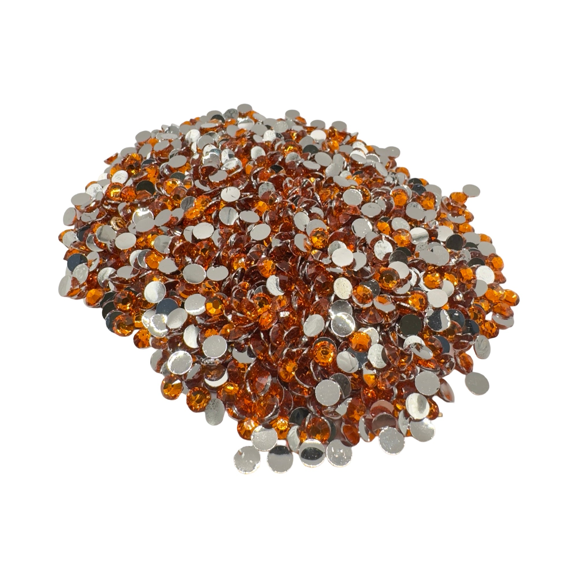 Orange Resin Silver Back Rhinestones