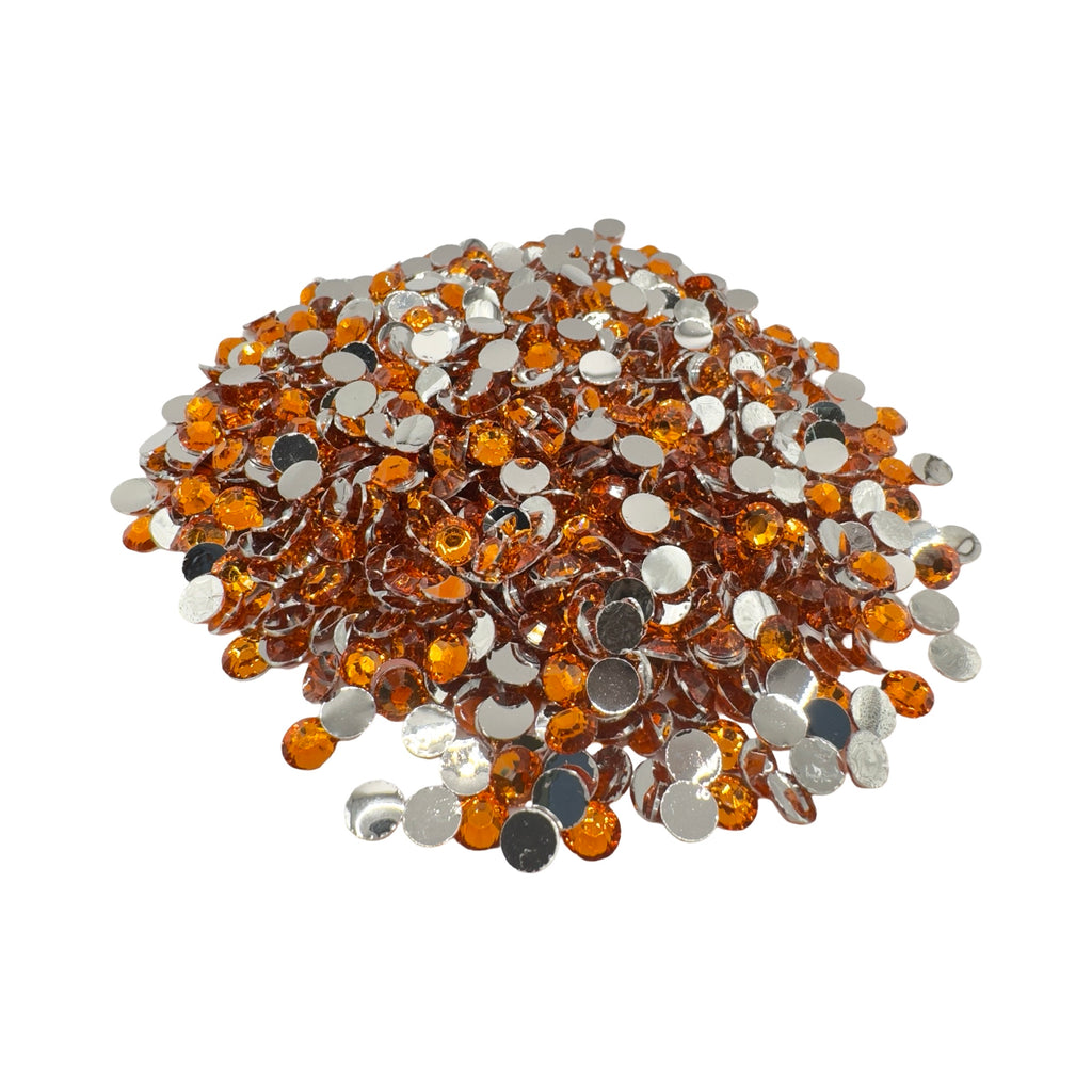 Orange Resin Silver Back Rhinestones