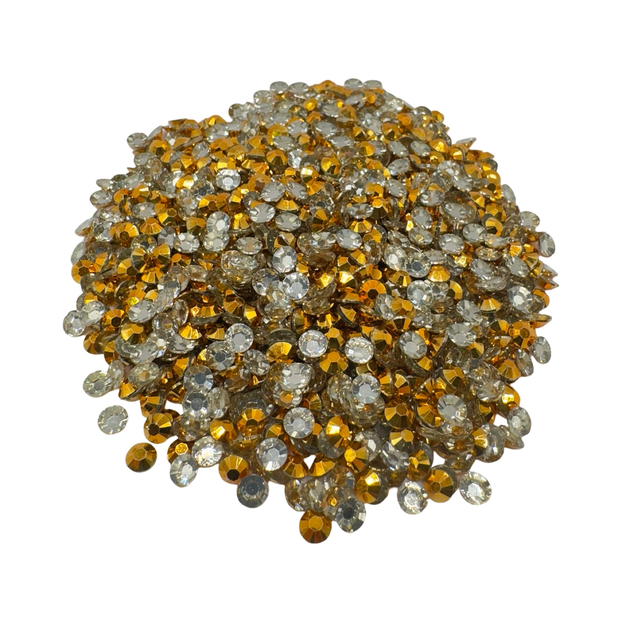 Mine Gold Resin Silver Back Rhinestones