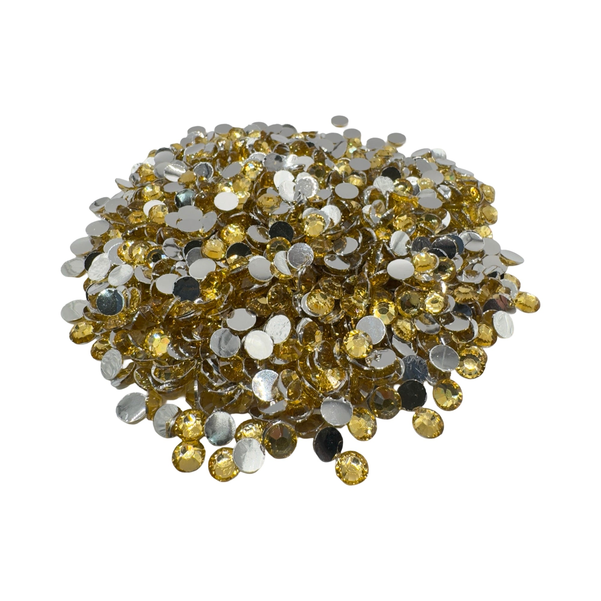 Light Topaz Resin Silver Back Rhinestones