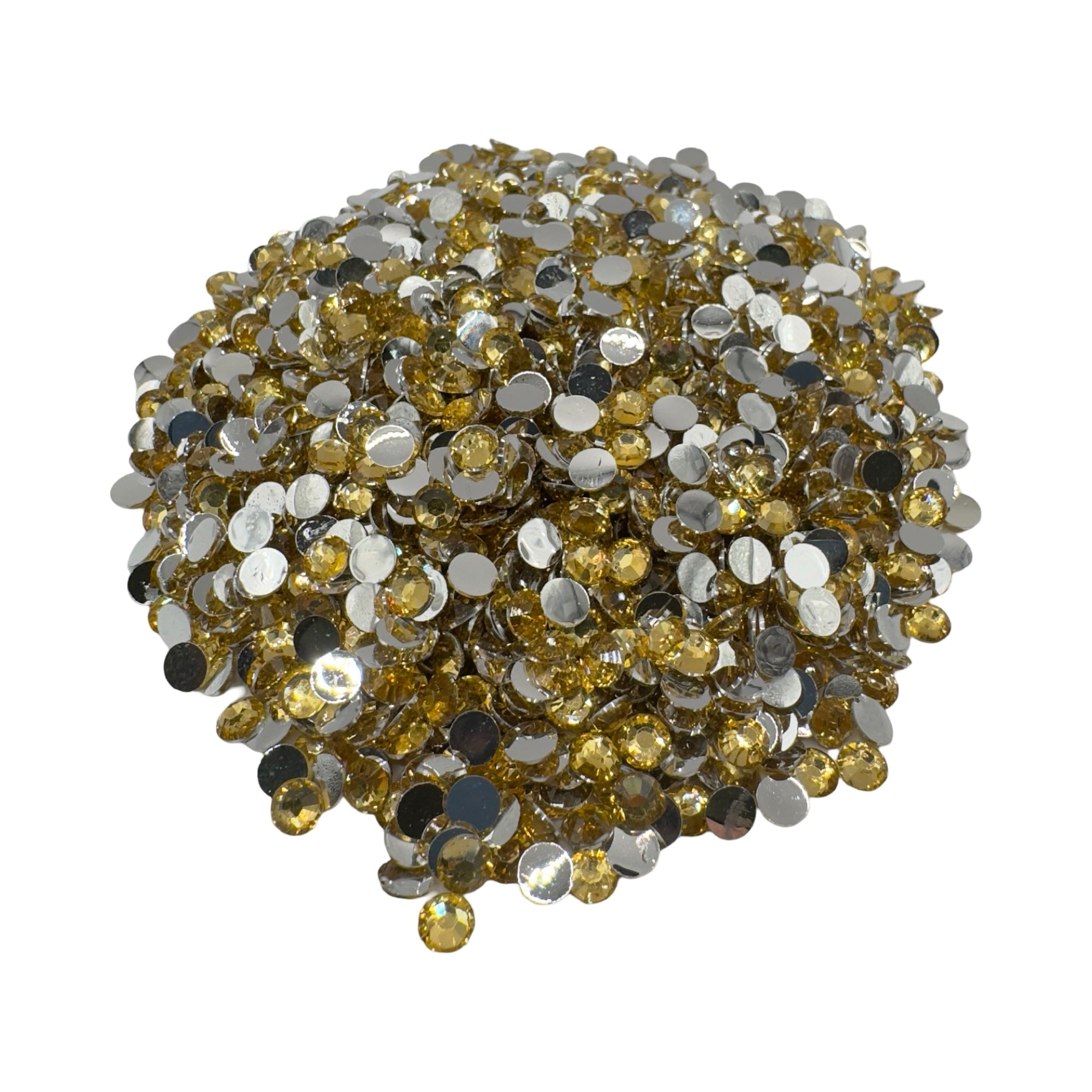 Light Topaz Resin Silver Back Rhinestones