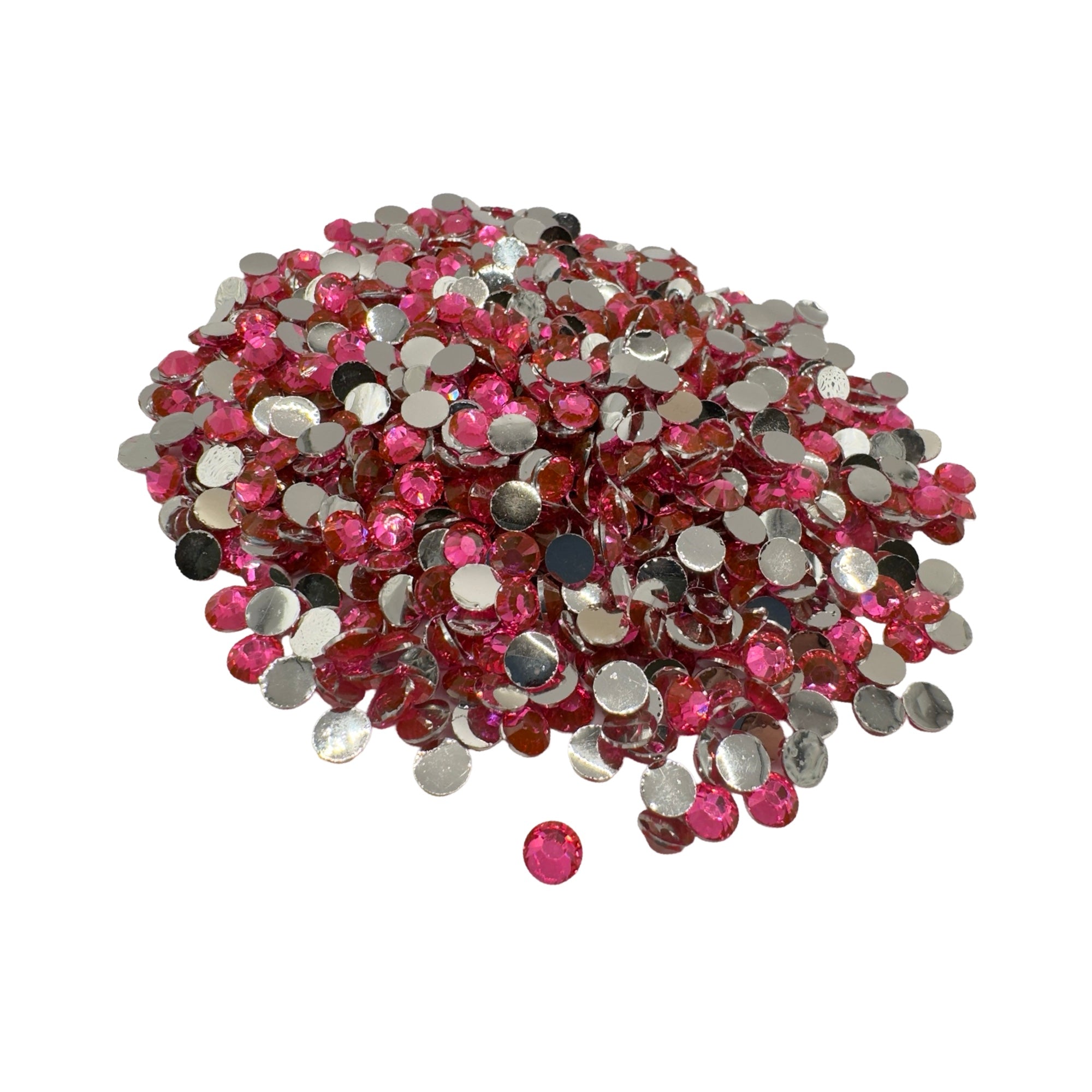 Light Rose Resin Silver Back Rhinestones