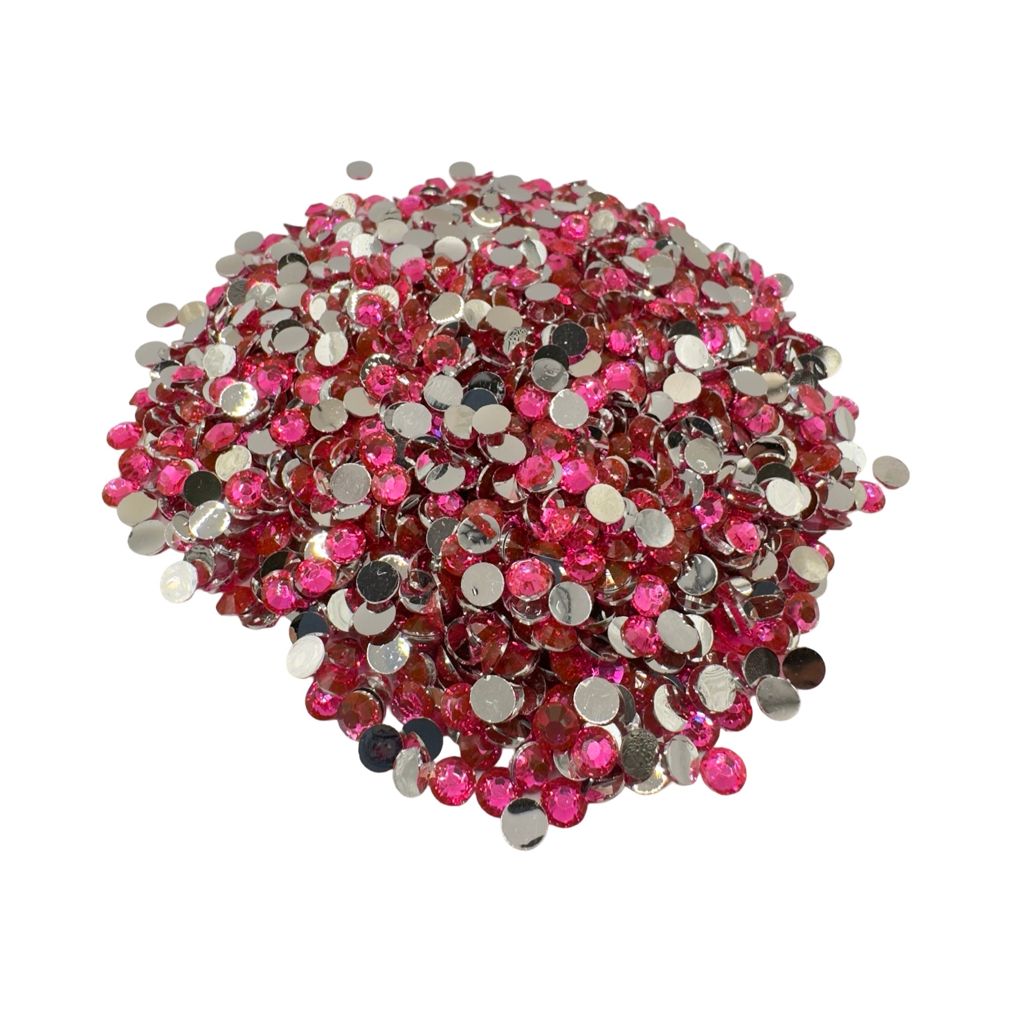 Light Rose Resin Silver Back Rhinestones