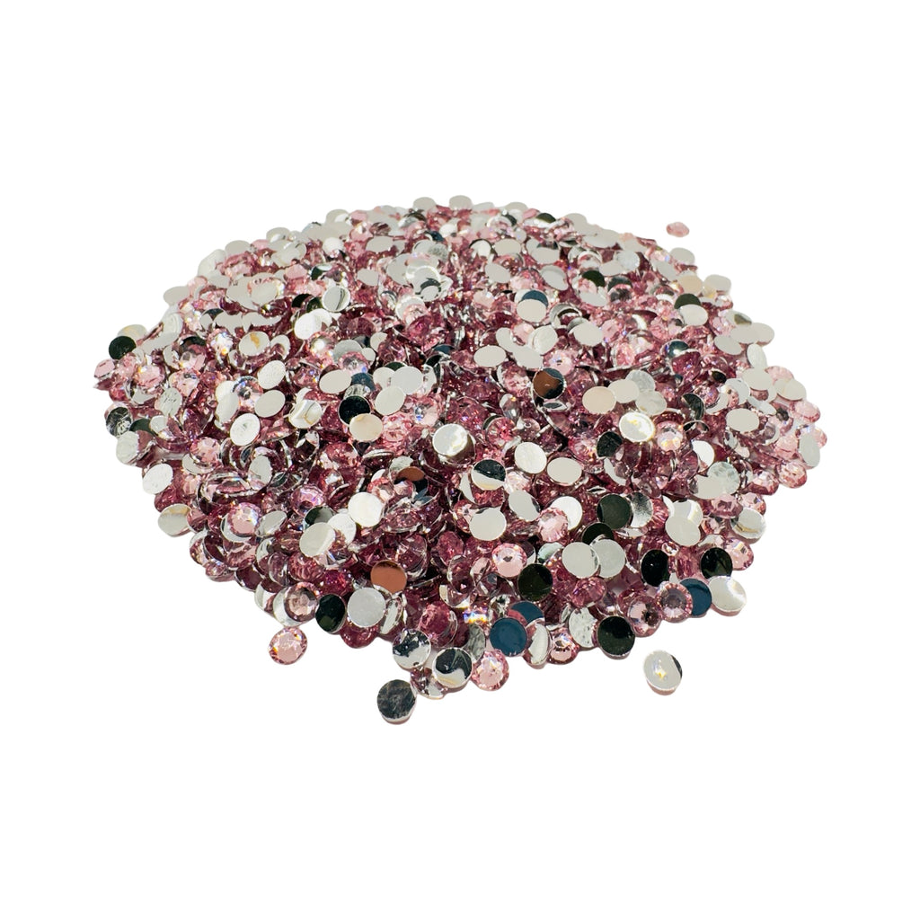 Light Pink Resin Silver Back Rhinestones