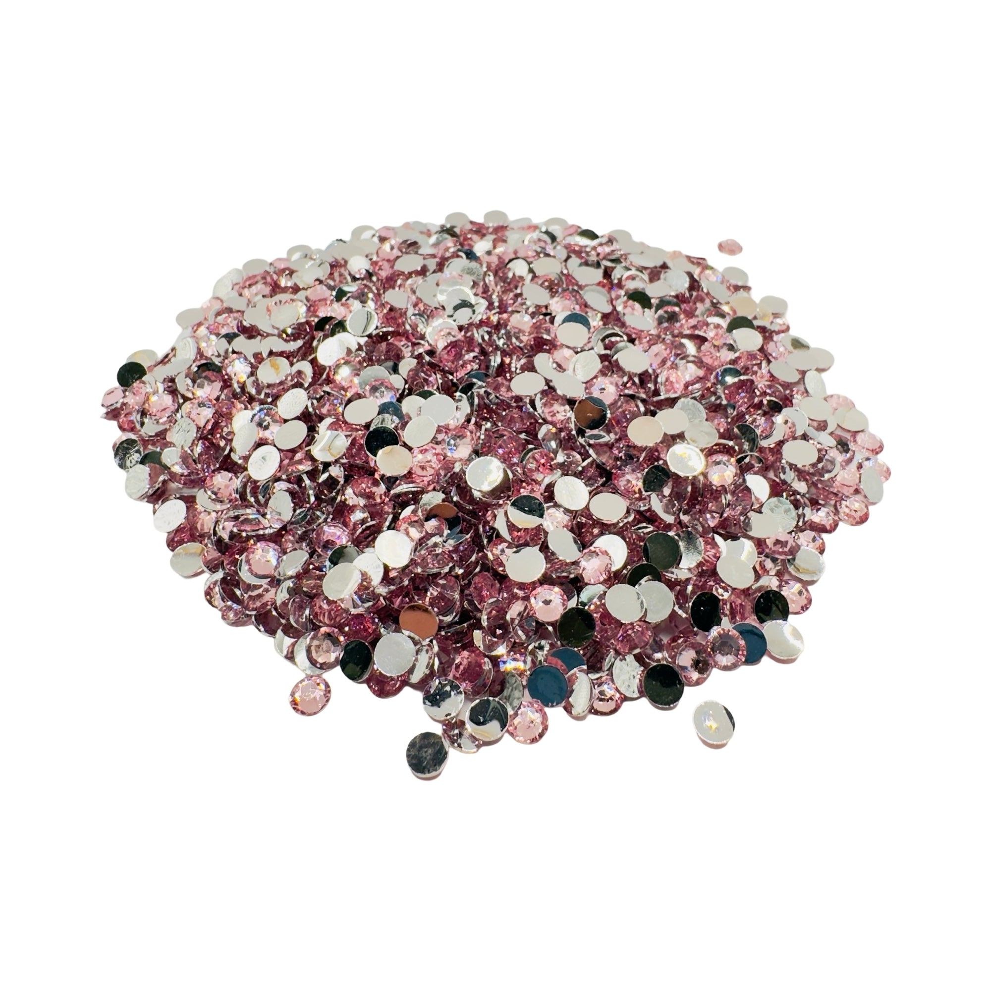 Light Pink Resin Silver Back Rhinestones