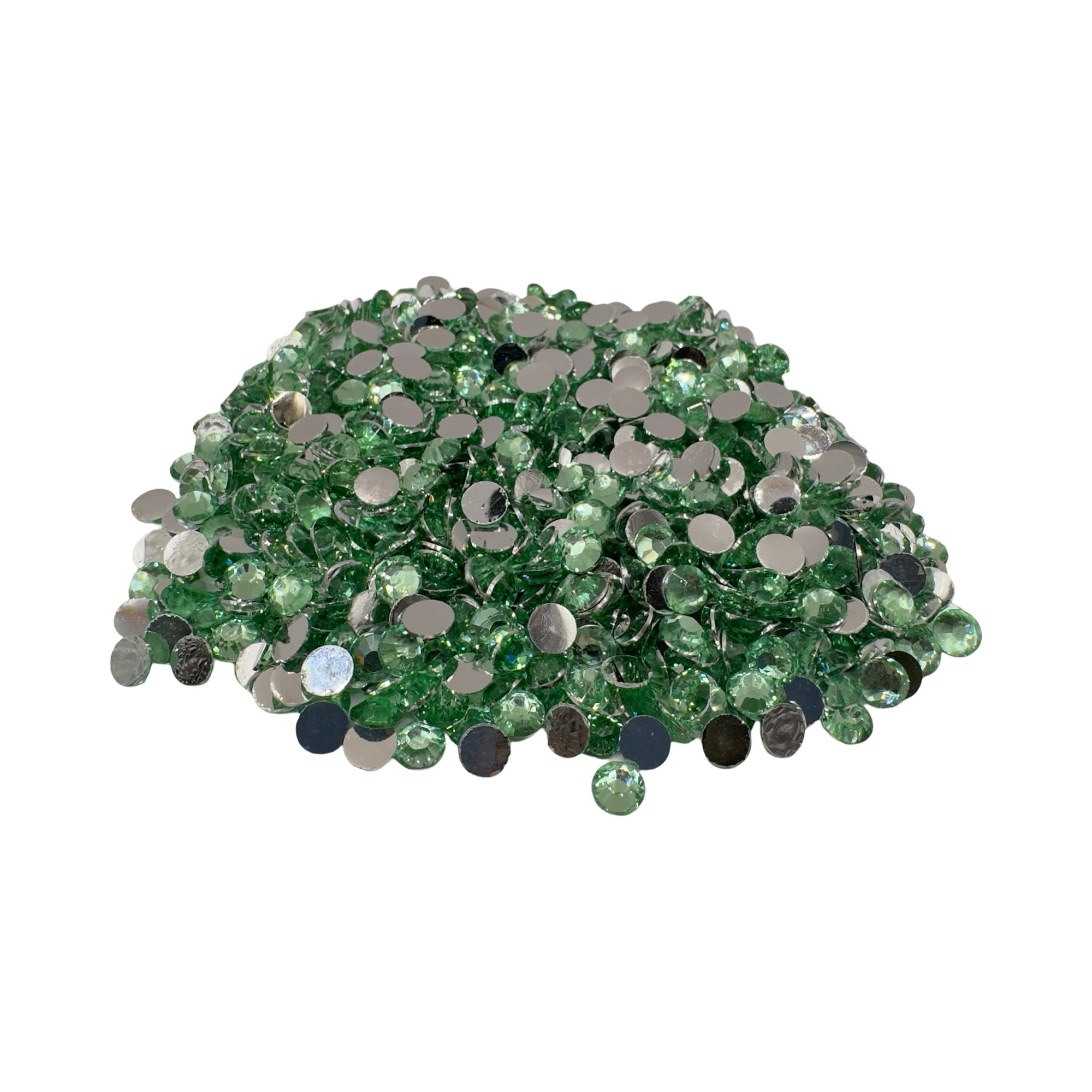 Light Peridot Resin Silver Back Rhinestones