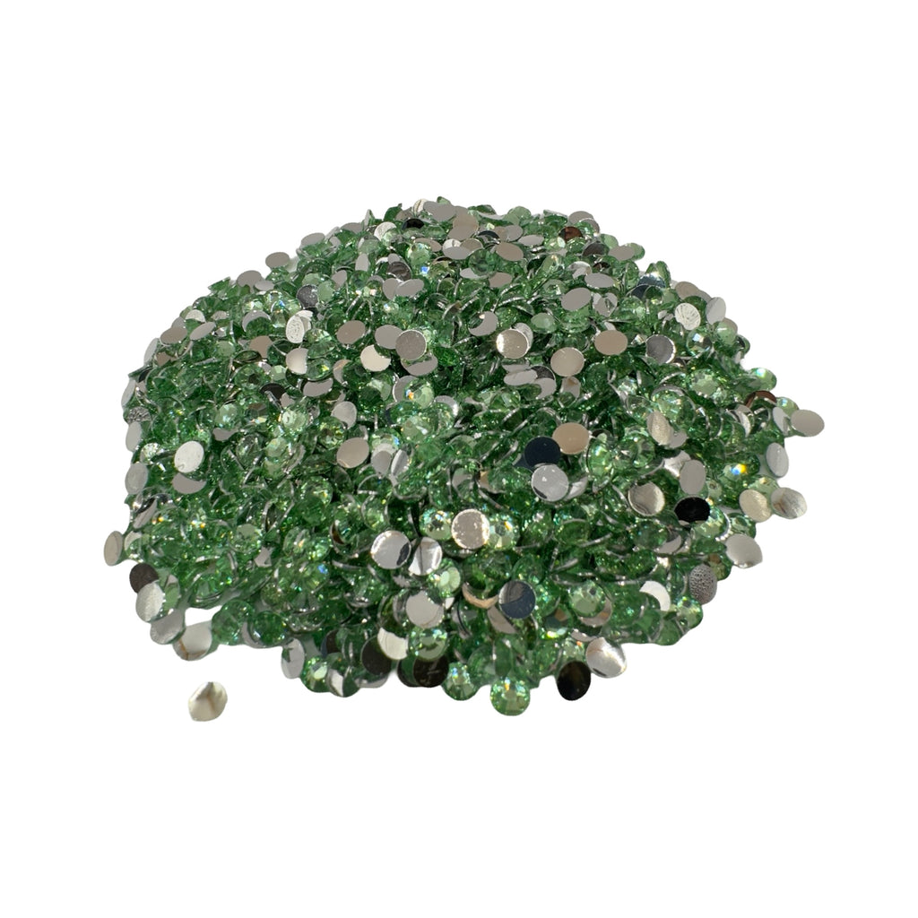 Light Peridot Resin Silver Back Rhinestones