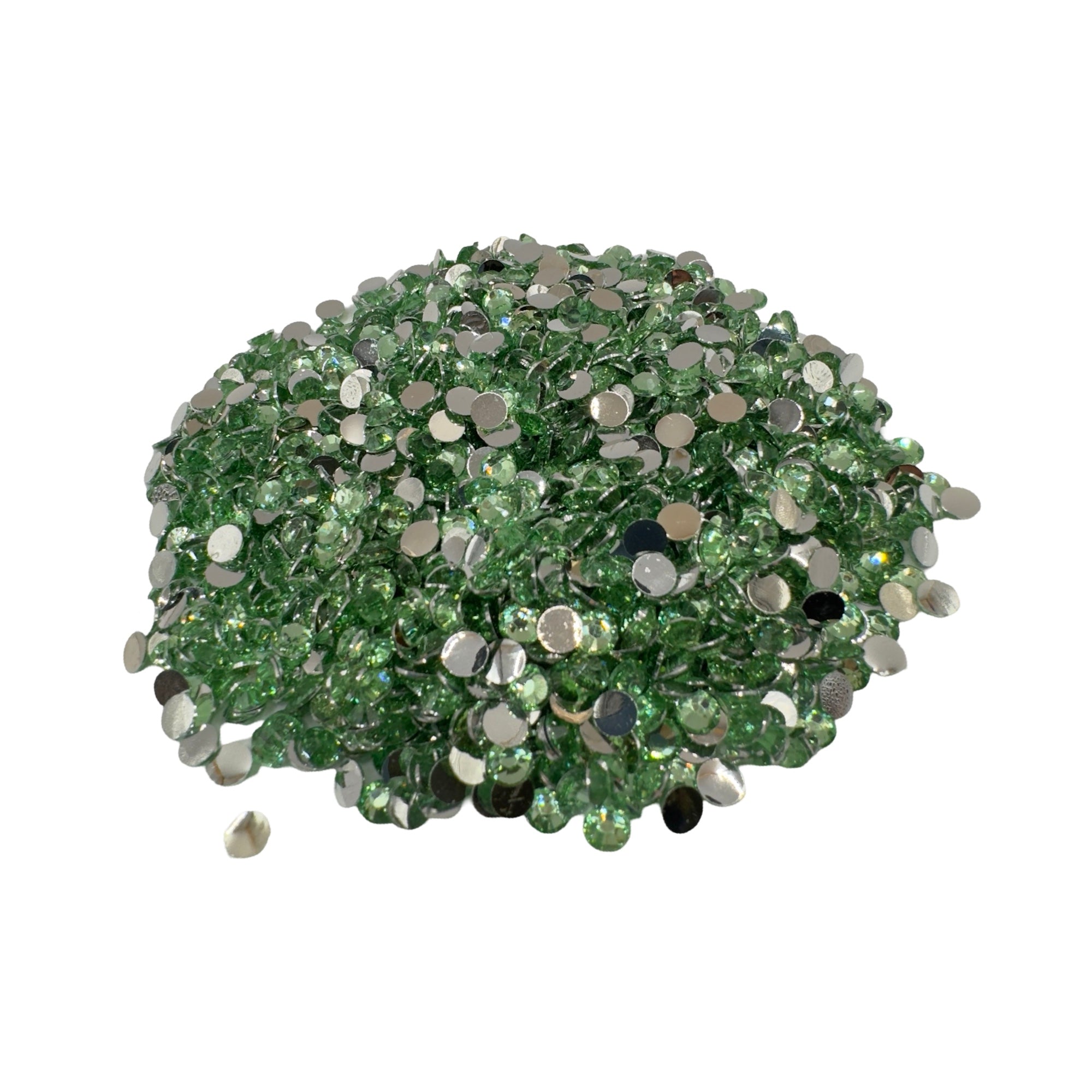 Light Peridot Resin Silver Back Rhinestones