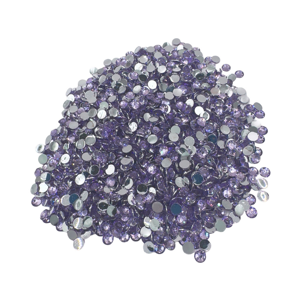 Light Amethyst Resin Silver Back Rhinestones
