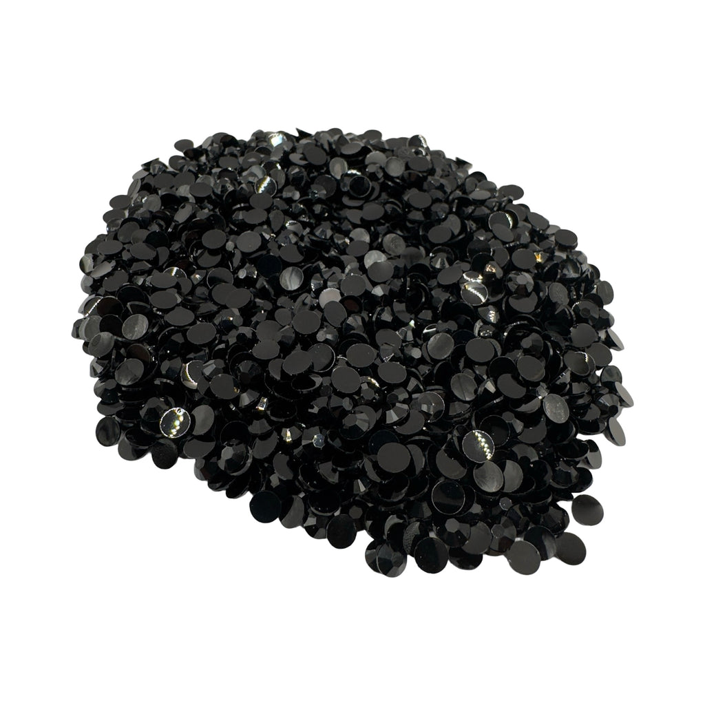 Jet Black Resin Rhinestones