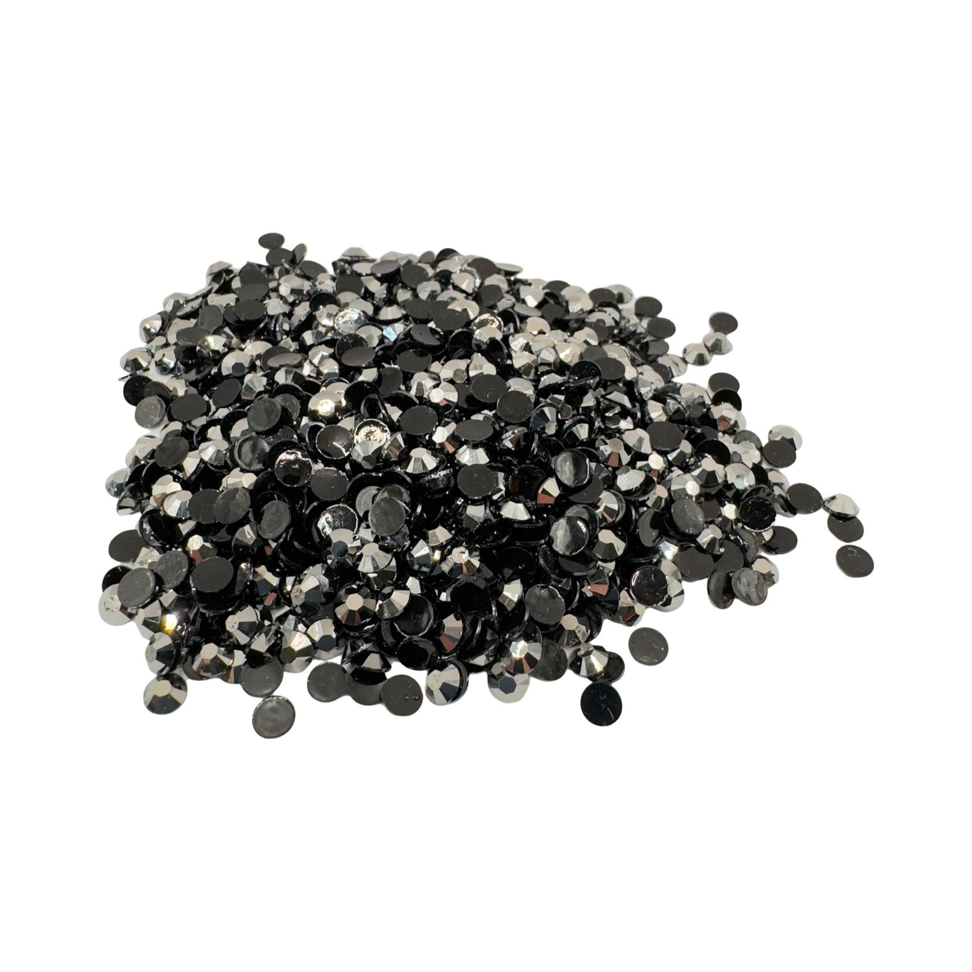 Hematite Resin Silver Back Rhinestones