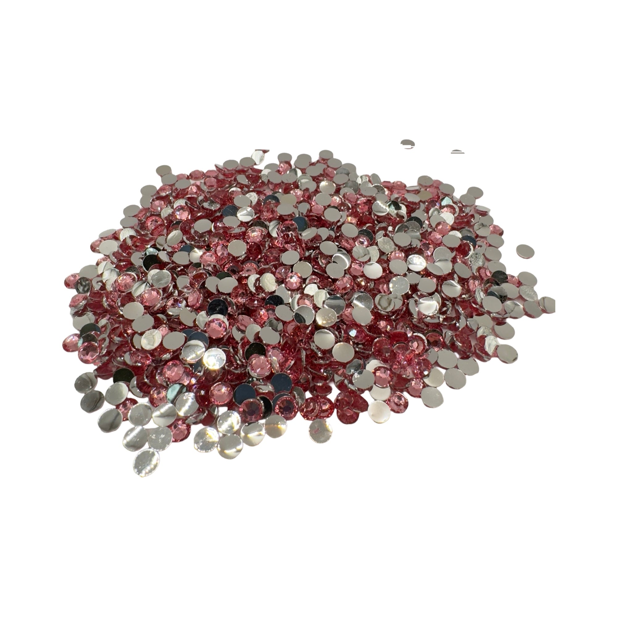 Dark Pink Resin Silver Back Rhinestones