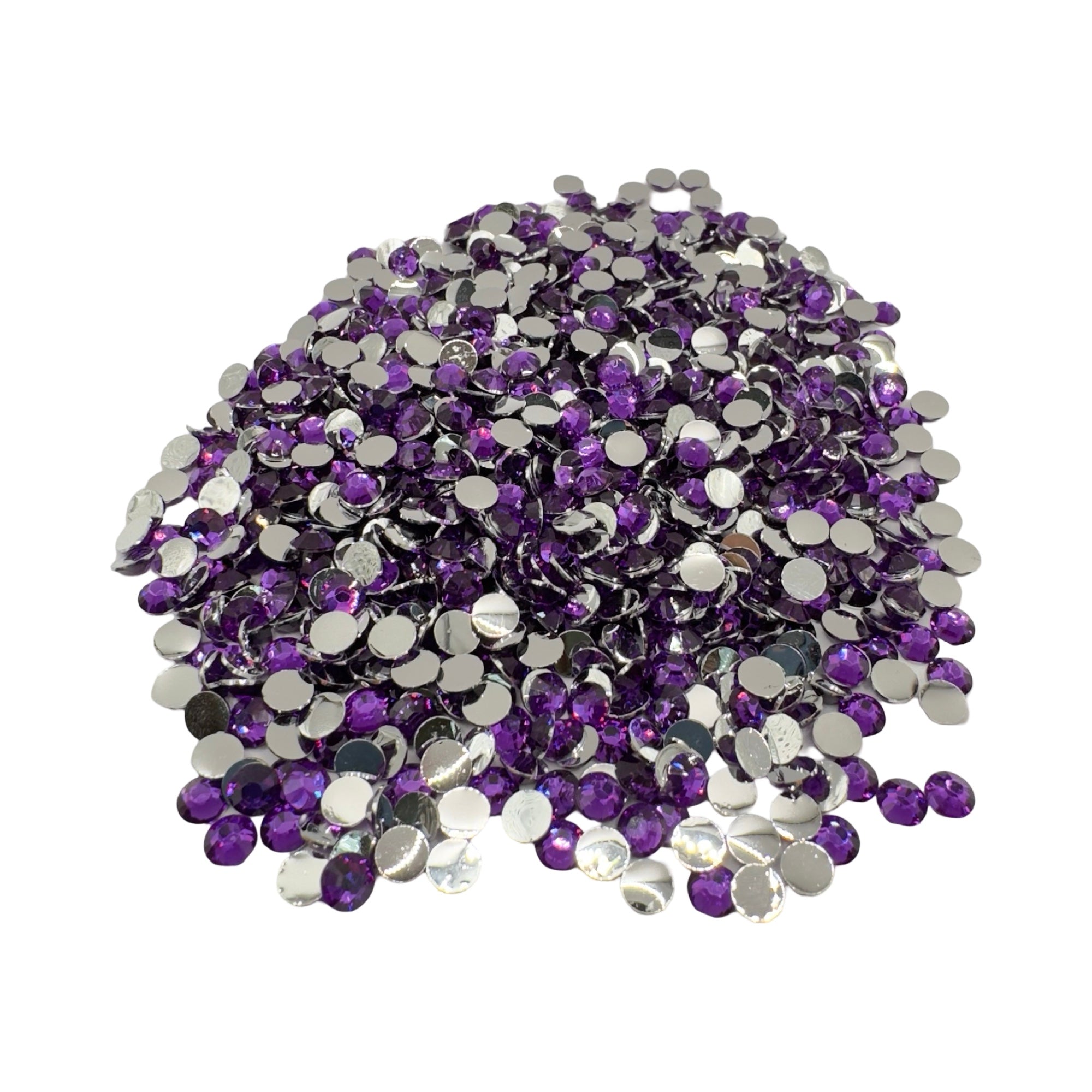 Dark Amethyst Resin Silver Back Rhinestones