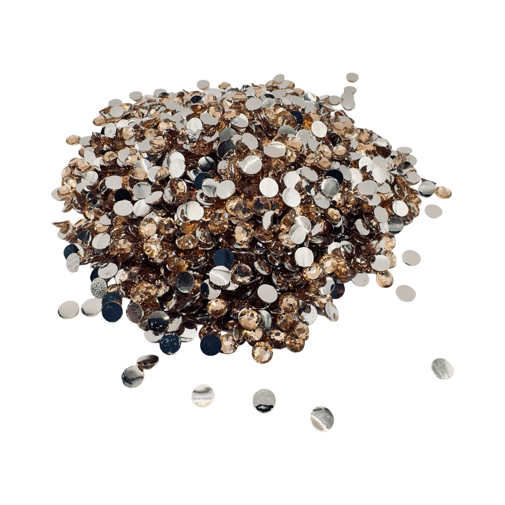 Champagne Resin Silver Back Rhinestones