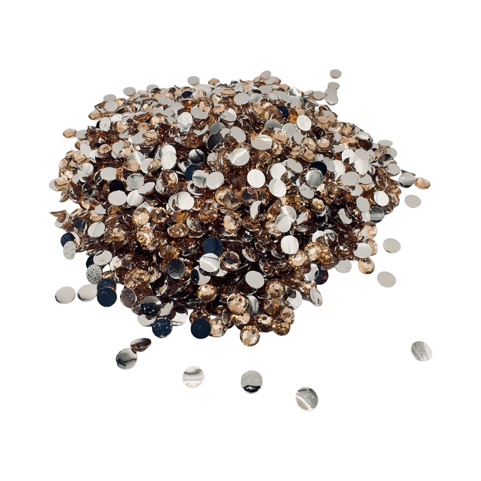 Champagne Resin Silver Back Rhinestones