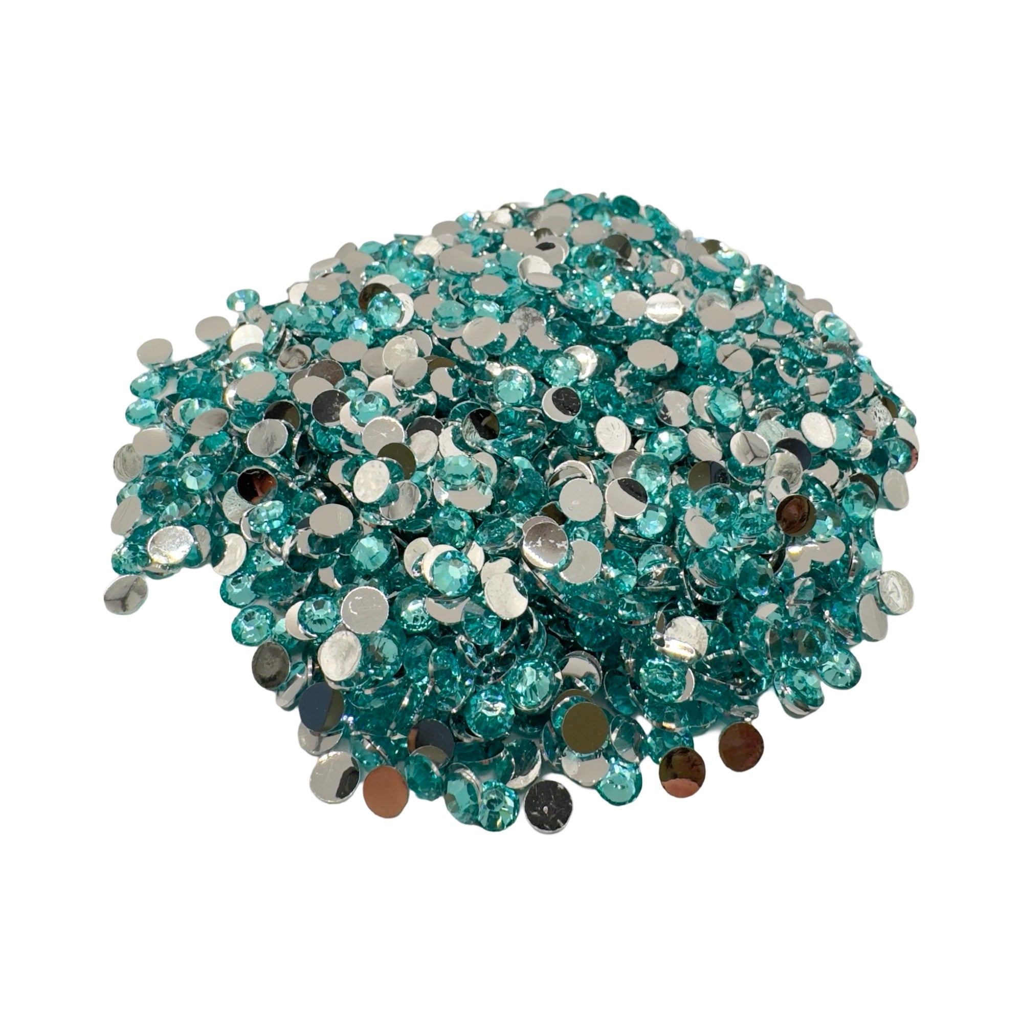 Aquamarine Resin Silver Back Rhinestones