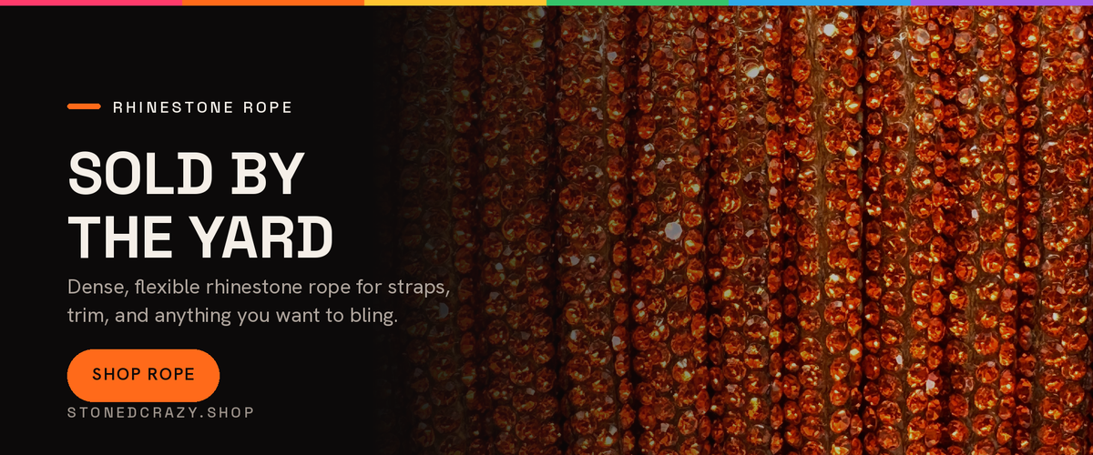 Sold by the yard — corded rhinestone rope
