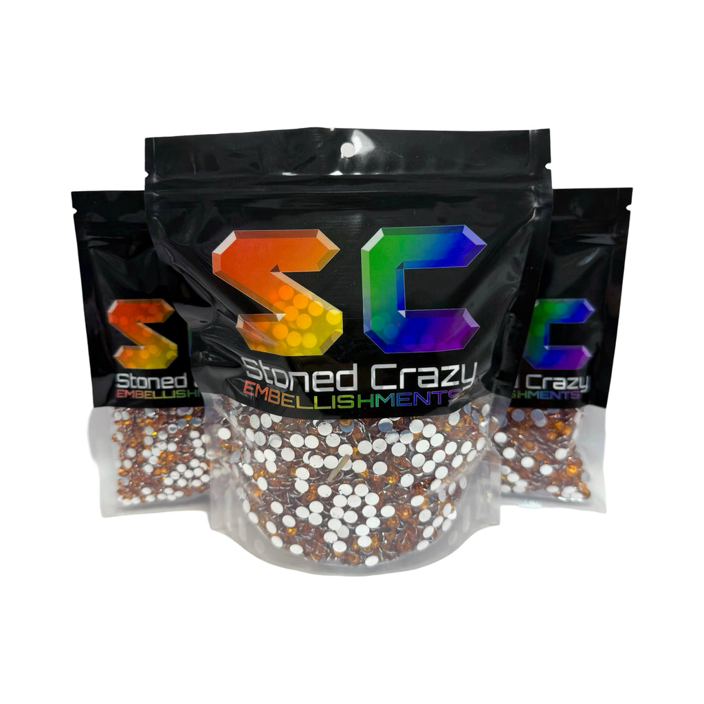 Orange Resin Silver Back Rhinestones