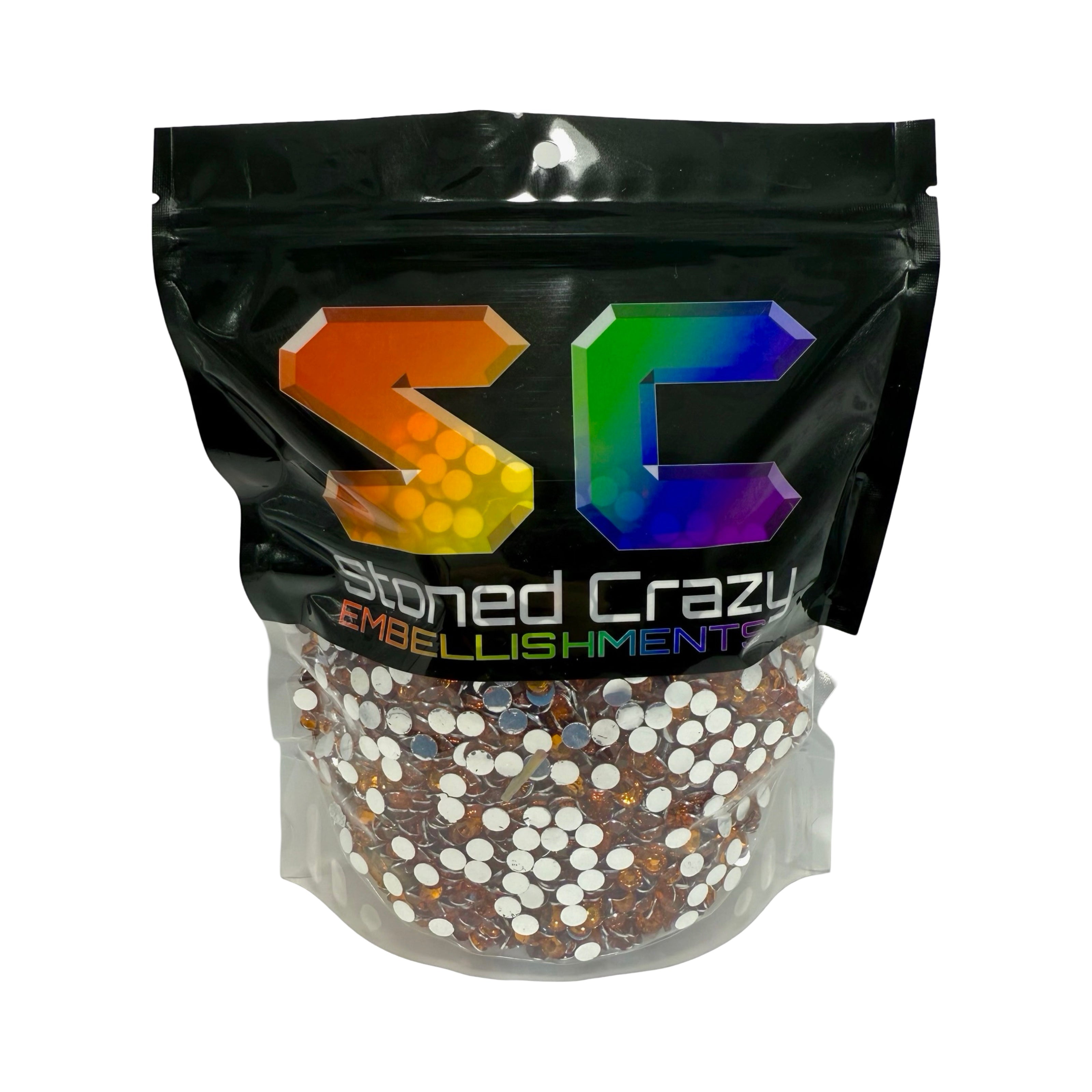 Orange Resin Silver Back Rhinestones