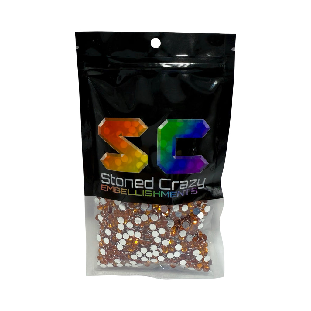 Orange Resin Silver Back Rhinestones